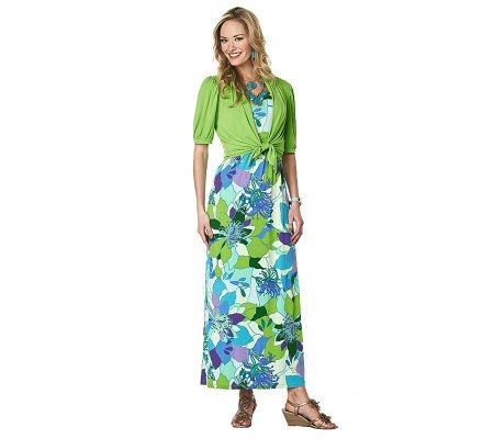 EffortlessStyle by Citiknits Maxi Dress and Shrug Set - QVC.com