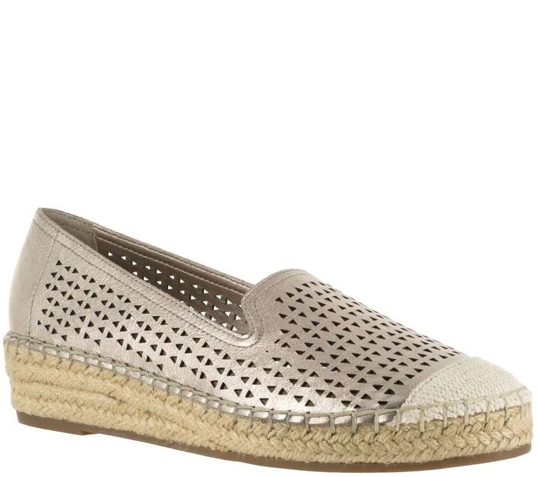 Bella Vita Leather Perforated Espadrilles - Channing - QVC.com