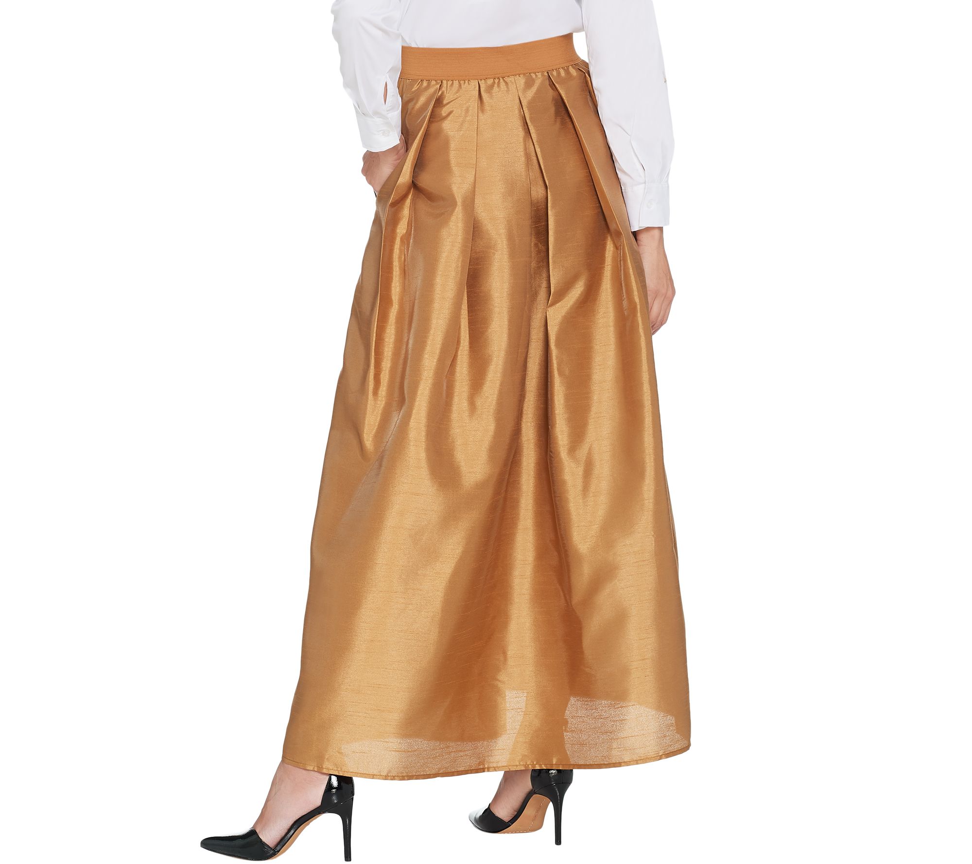 satin maxi skirt qvc