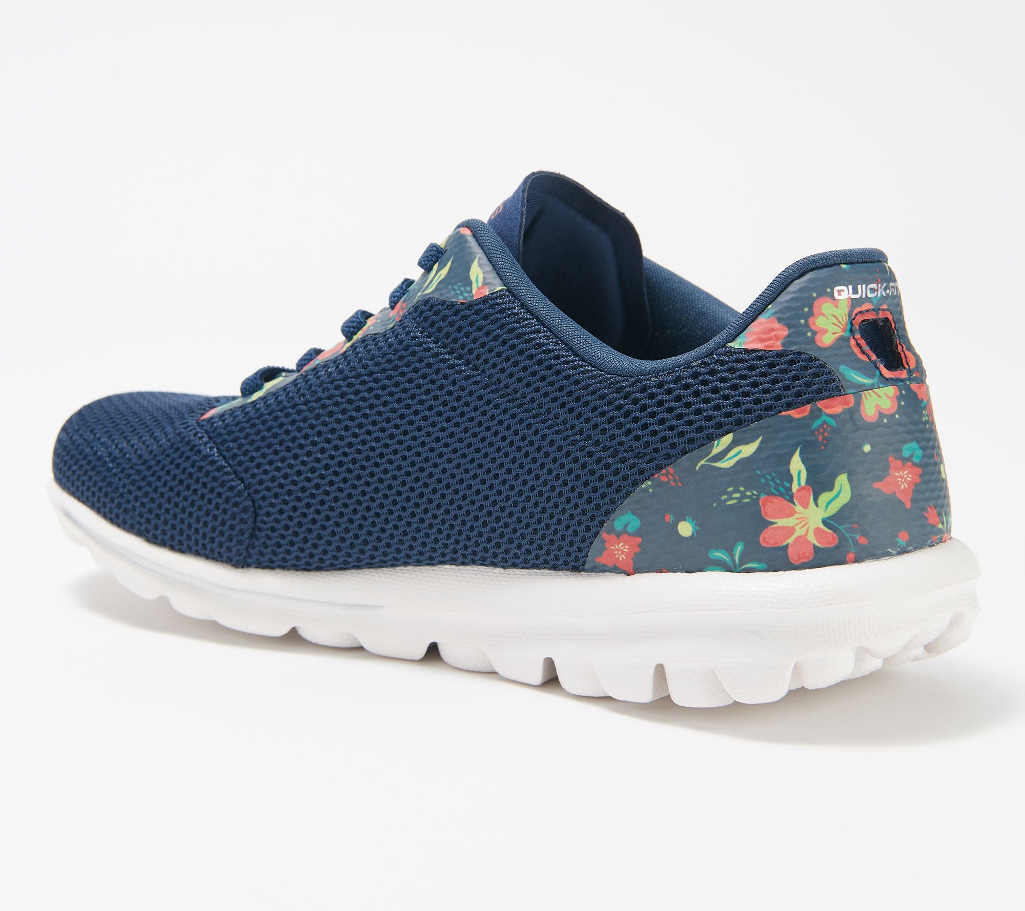As Is Skechers Go Walk Floral Print Bungee Sneakers
