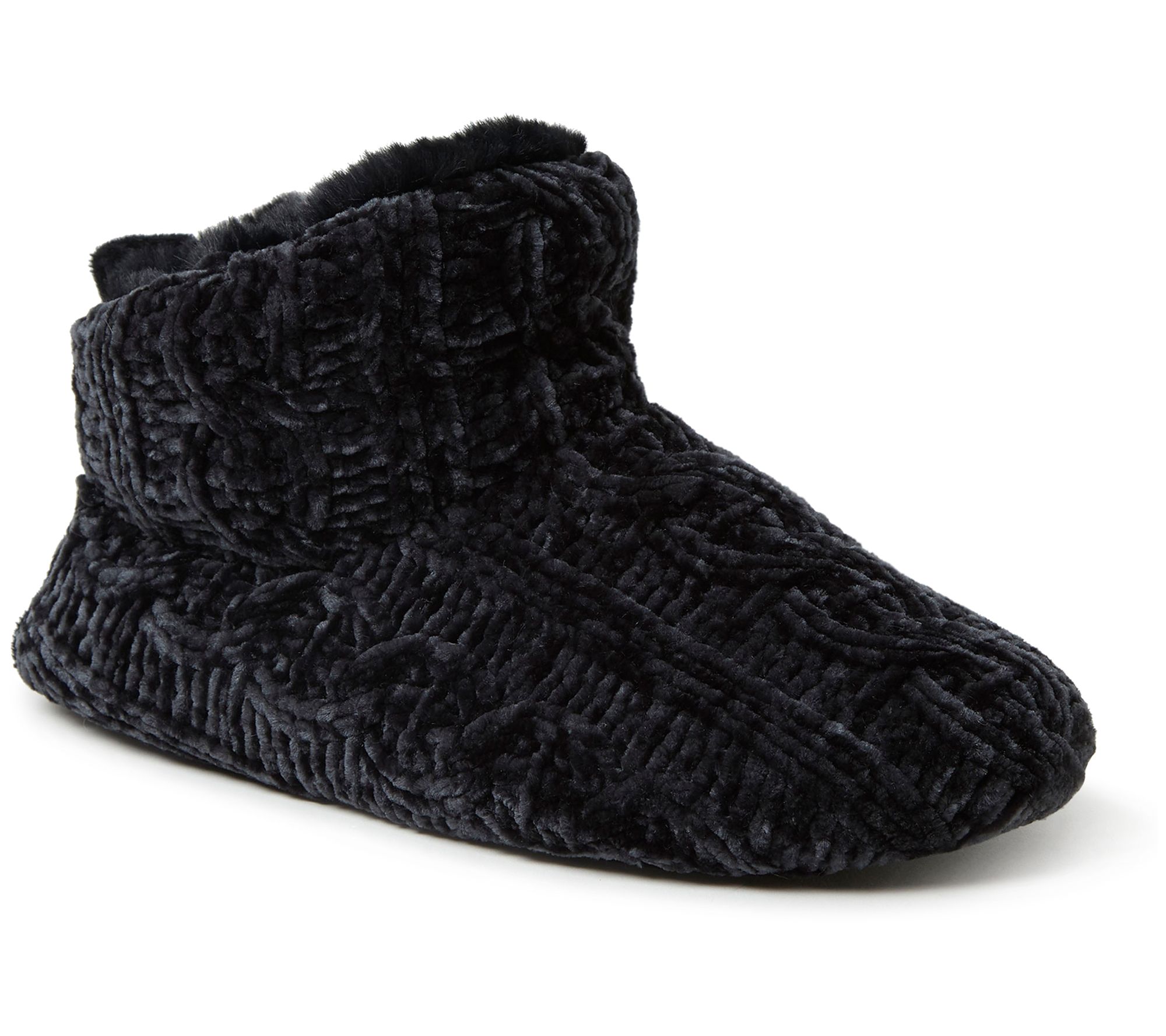 dearfoams cable knit bootie slippers