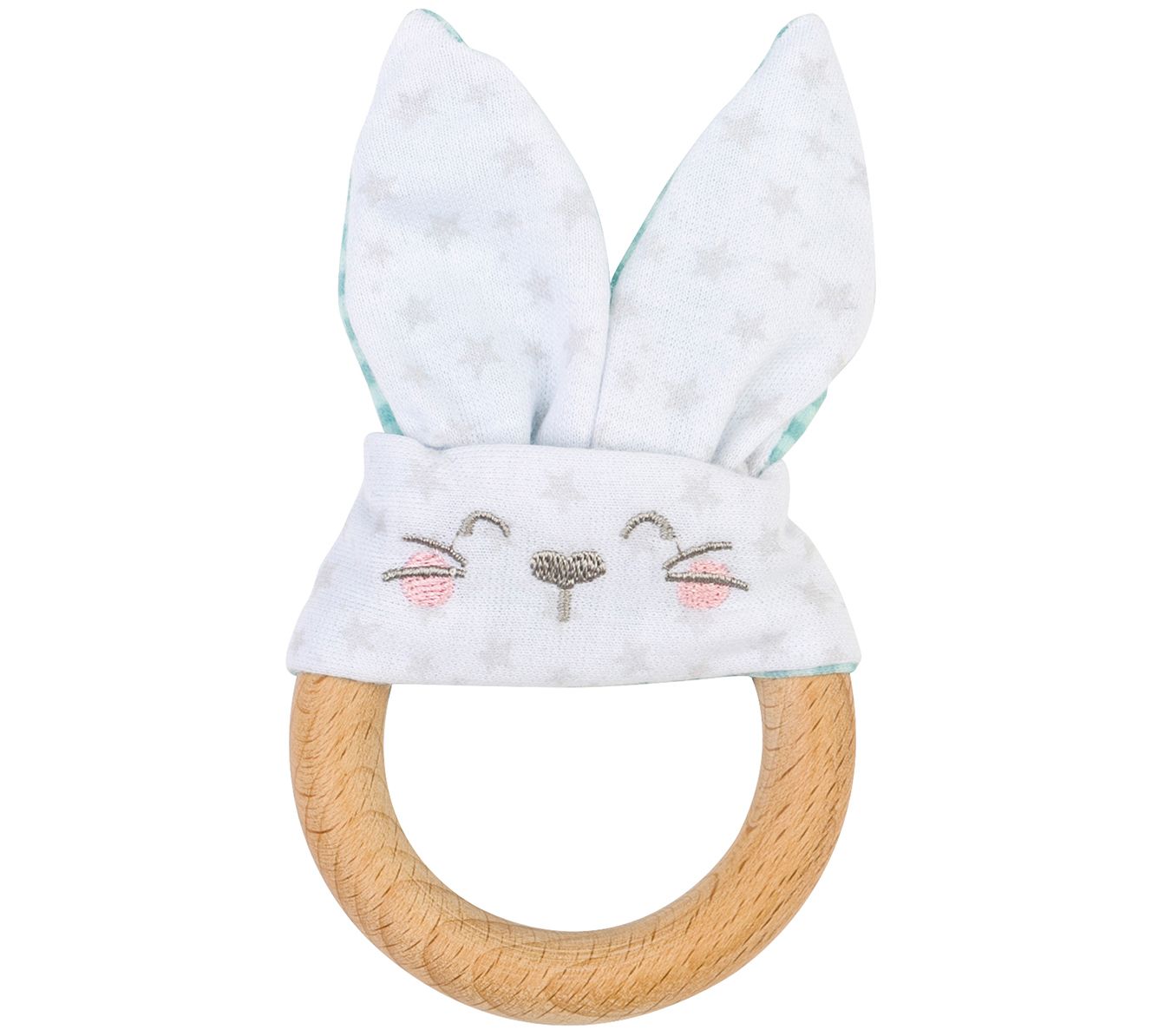 Saro By Kalencom Crackling Bunny Beech Wood Sensory Teether
