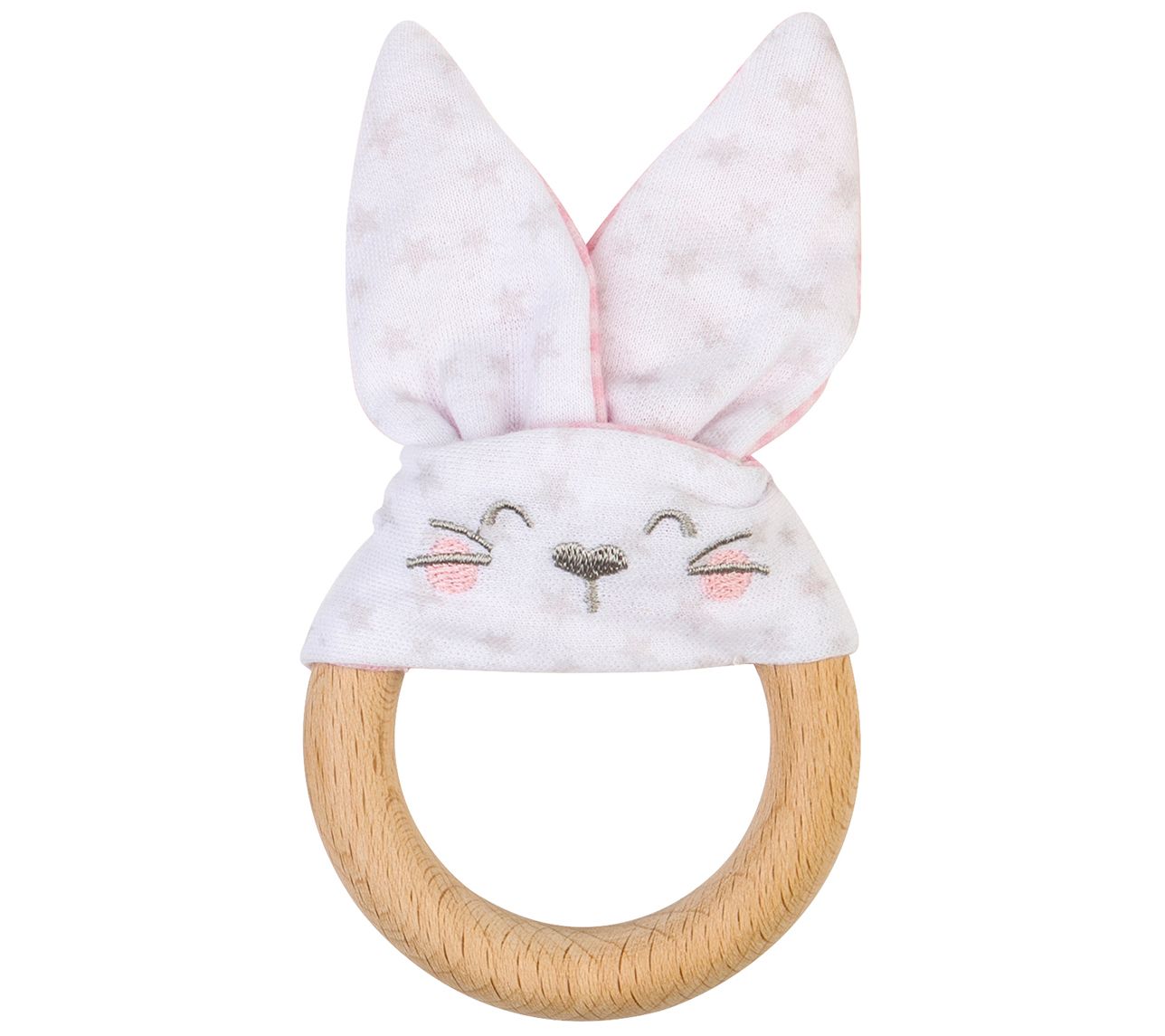Saro By Kalencom Crackling Bunny Beech Wood Sensory Teether