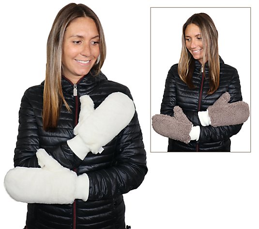 Sprigs Faux Fur and Sherpa Reversible Mittens