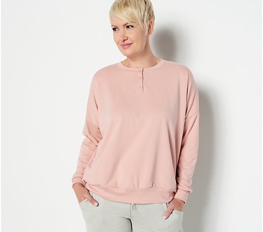 AnyBody Cozy Knit French Terry Oversized Pullover