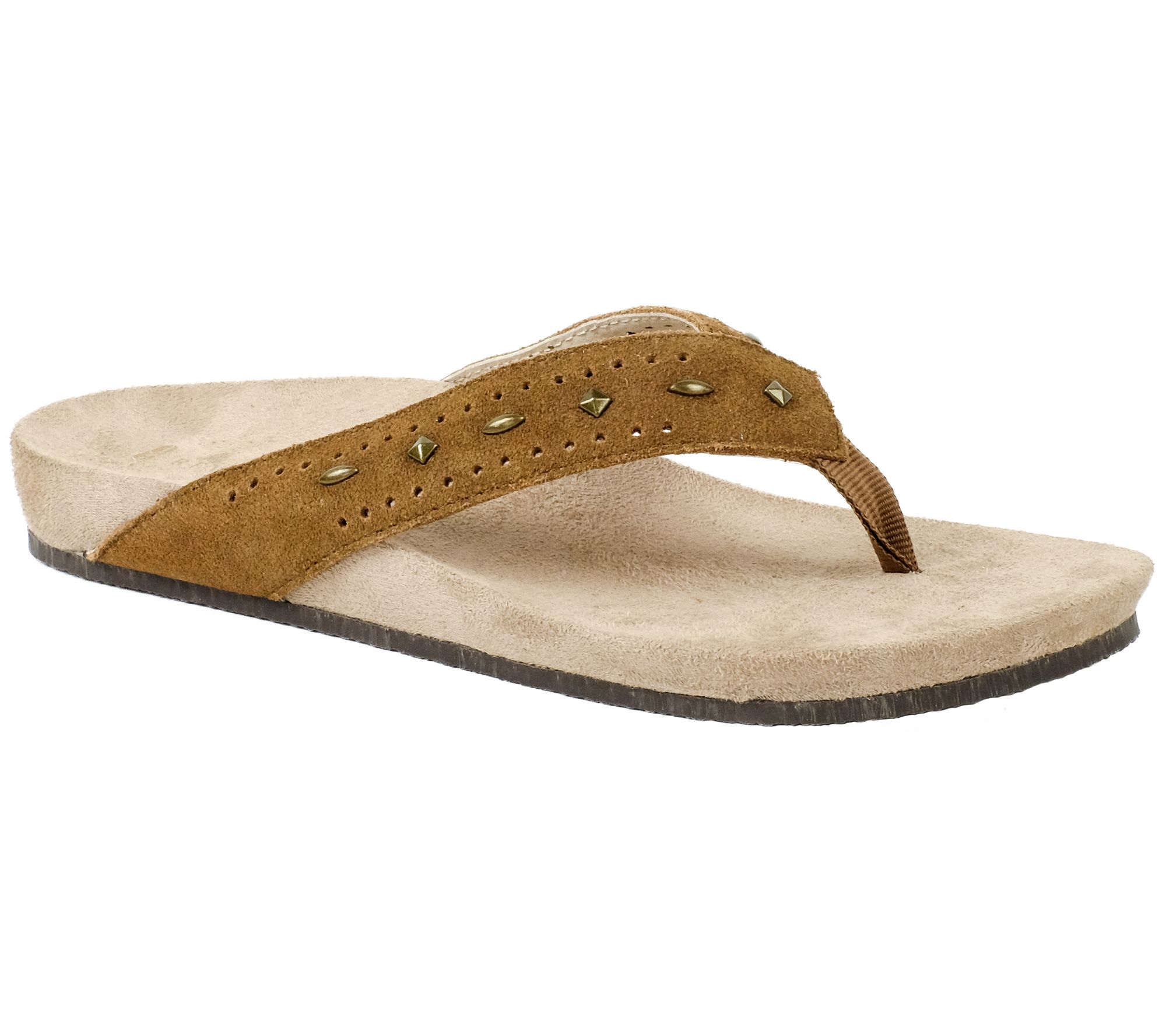 Revitalign Sued e Orthotic Flip Flop Sandals - Kena Stud
