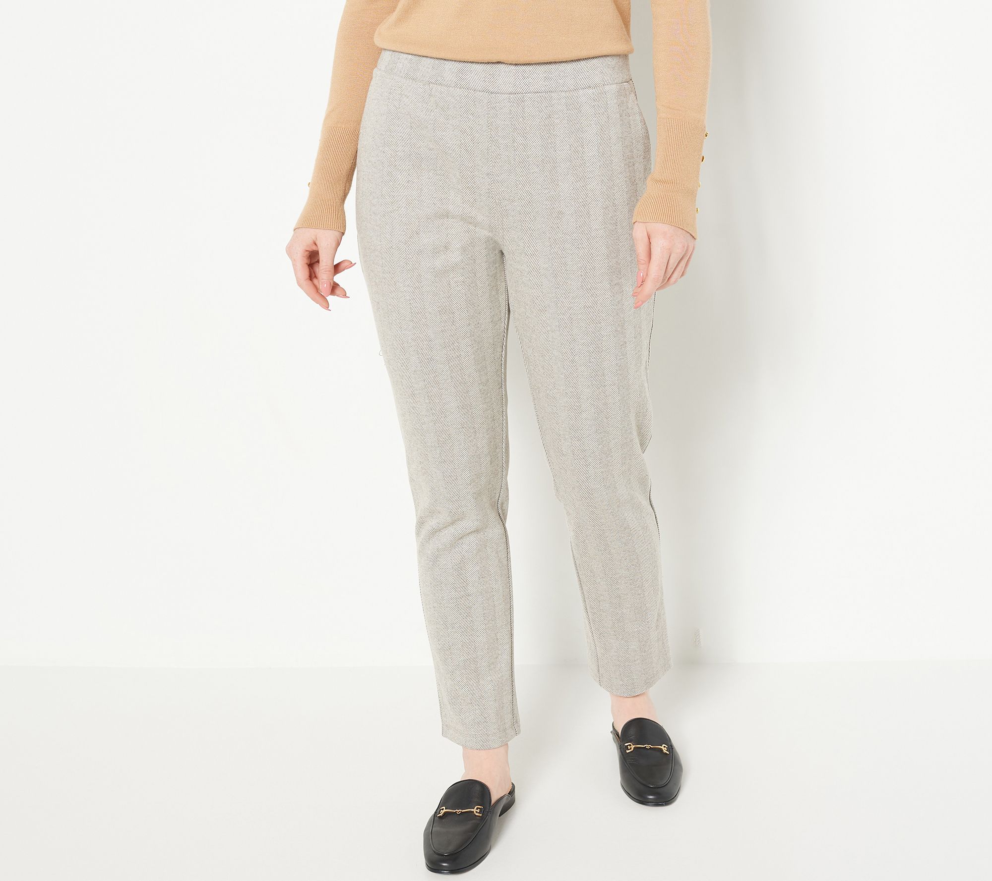 GRAVER Susan Graver Jacquard Knit Slim-Leg Ankle Pants - QVC.com