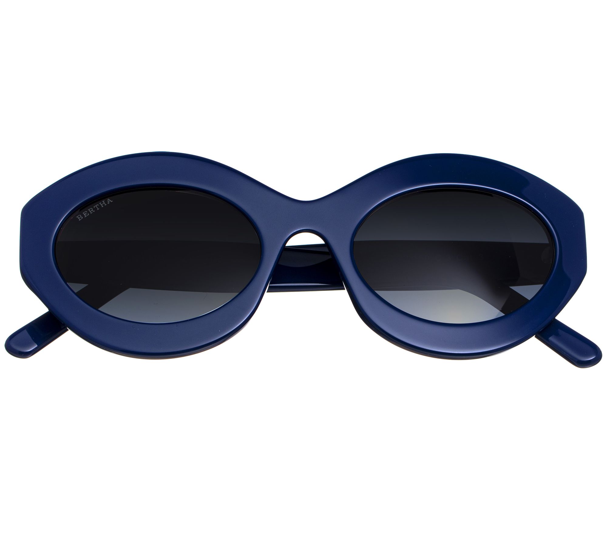 Bertha Oval Sunglasses - Seve rine - QVC.com