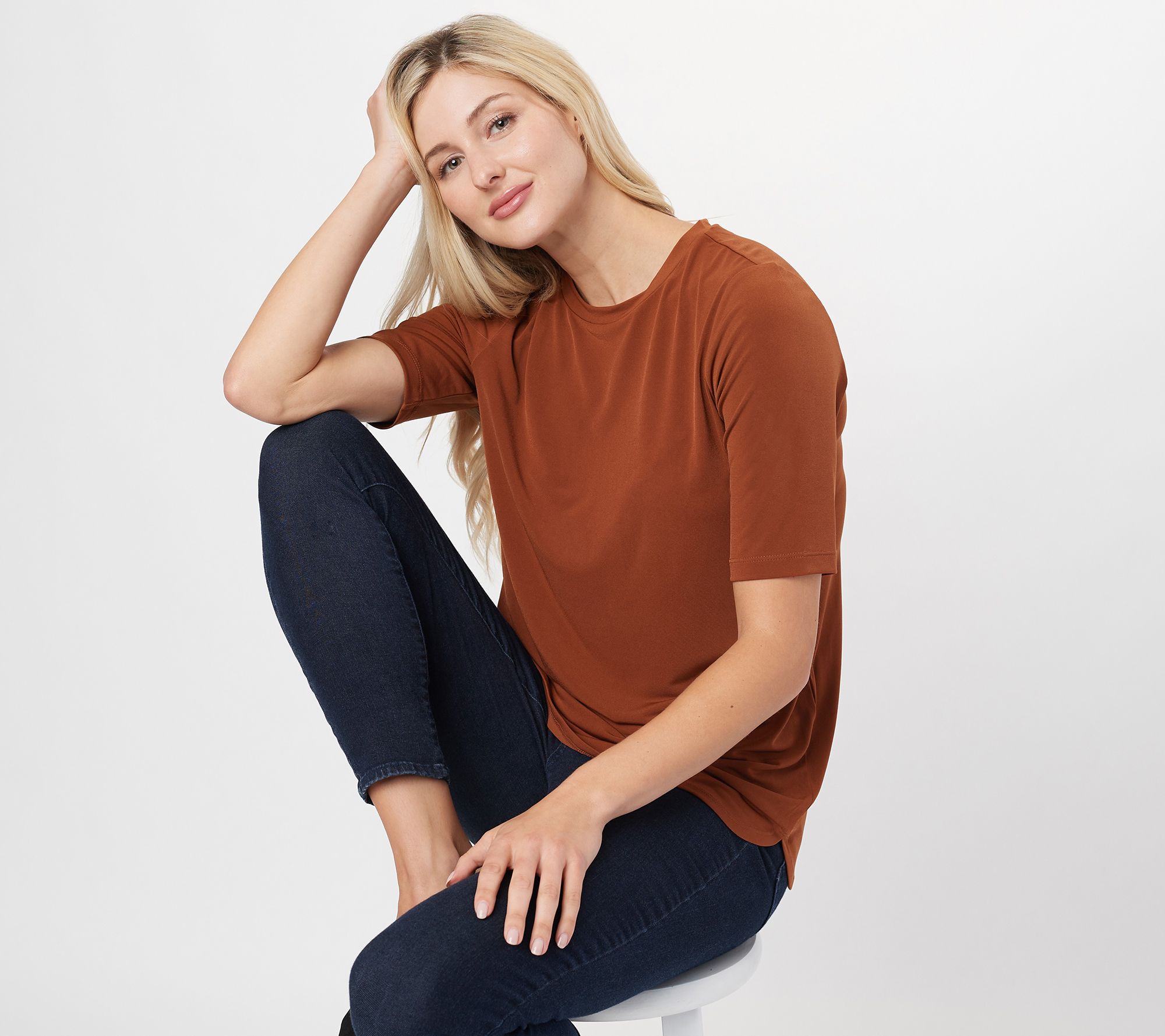 "As Is" Susan Graver Modern Essentials Liquid Knit Top