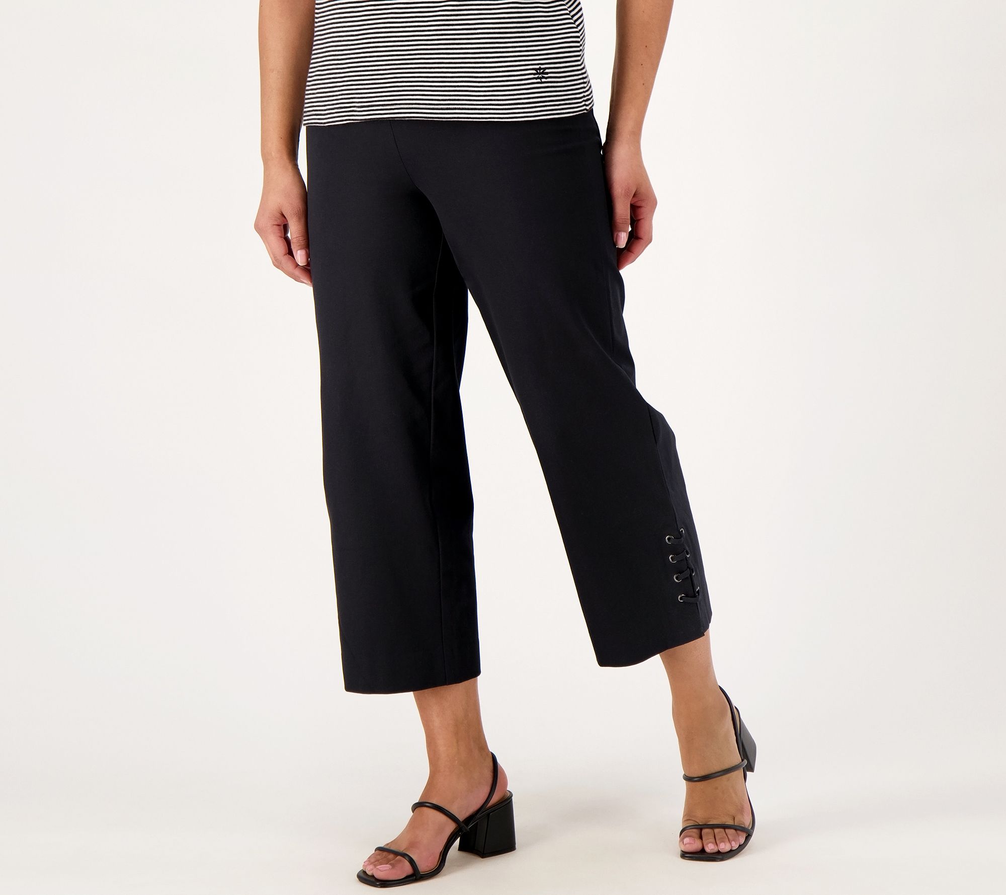Isaac Mizrahi Live! Regular 24/7 Stretch Wide Leg Crop Pant