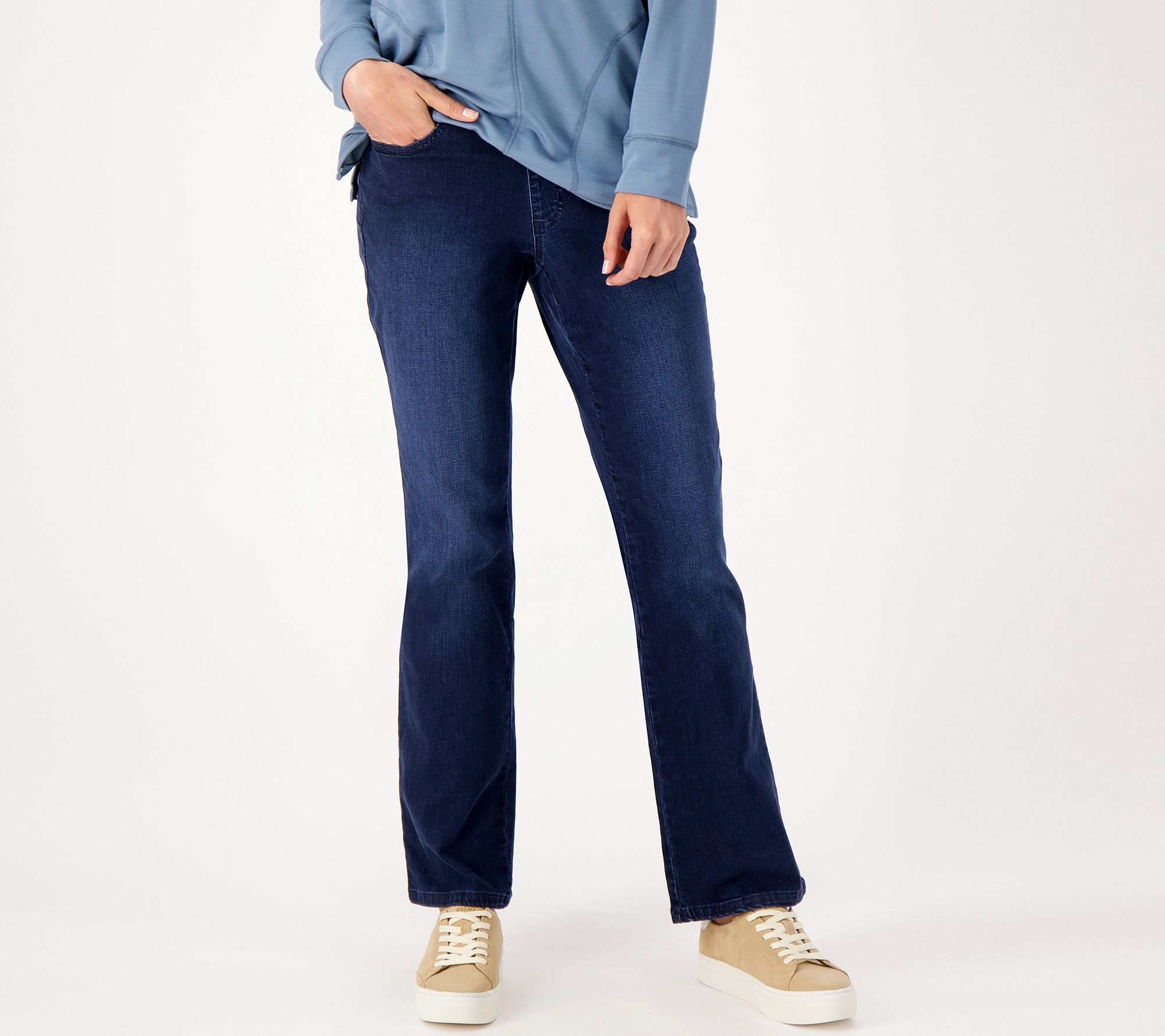 "As Is" Belle by Kim Gravel TripleLuxe Reg Denim Classic Boot Cut Jean