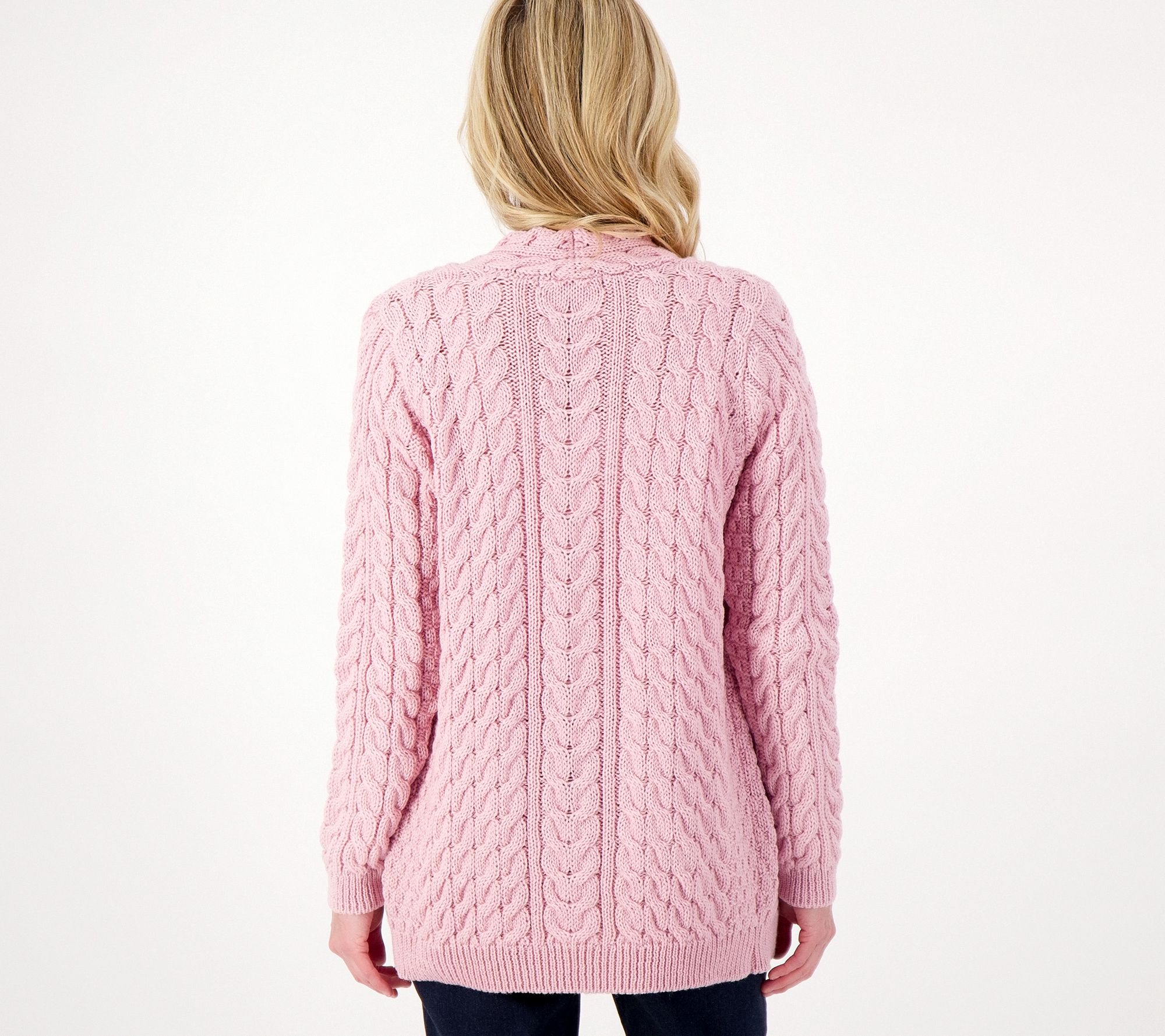 "As Is" Islander Merino Wool Open Front Sweater Cardigan