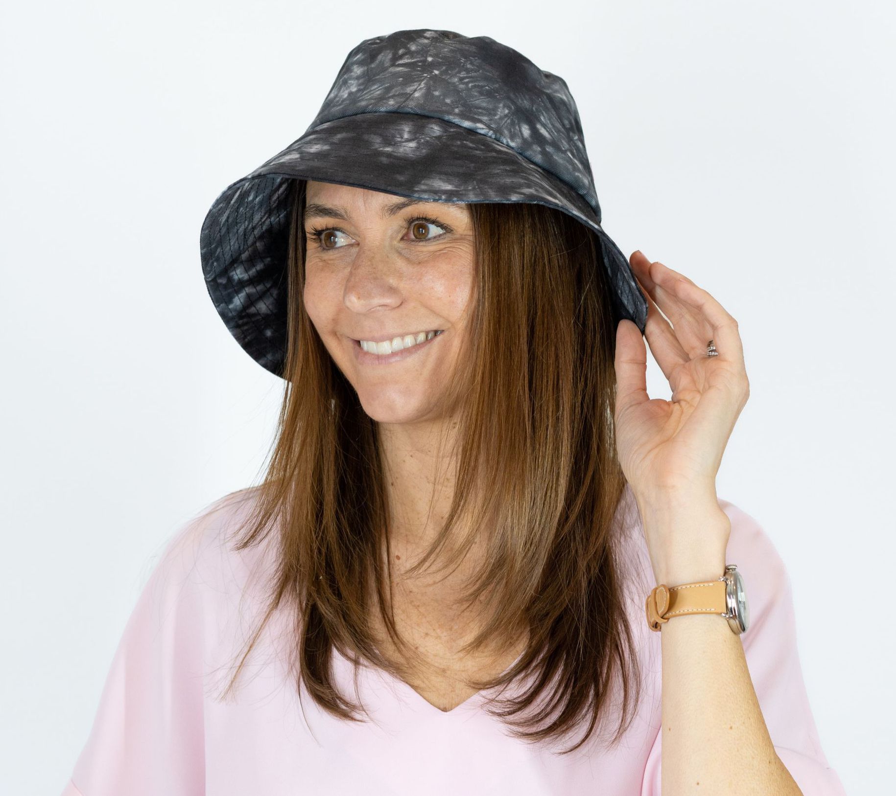 Sprigs  Tie Dye Bucket hat w/ Adjustable RibbonTie