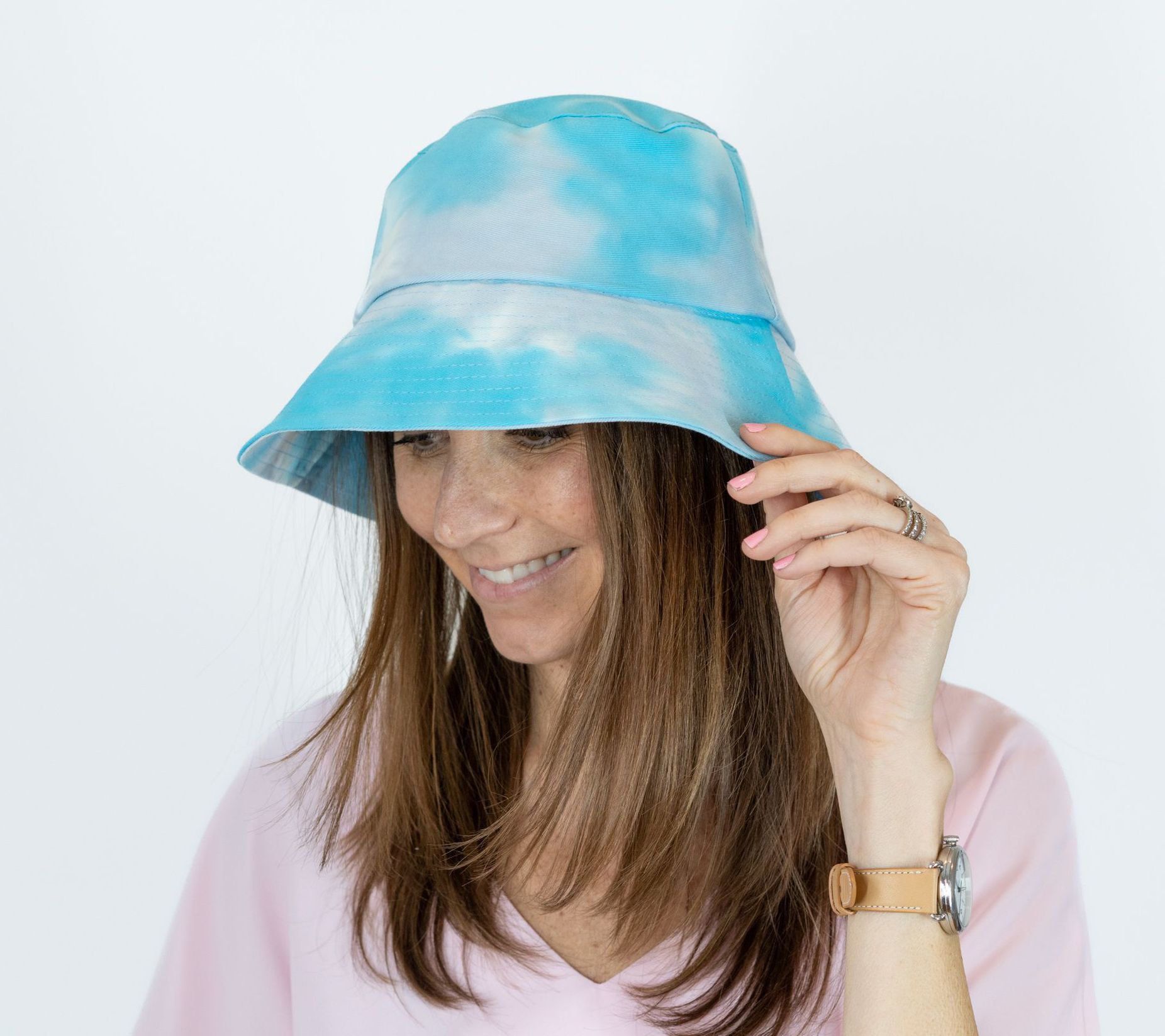 Sprigs  Tie Dye Bucket hat w/ Adjustable RibbonTie