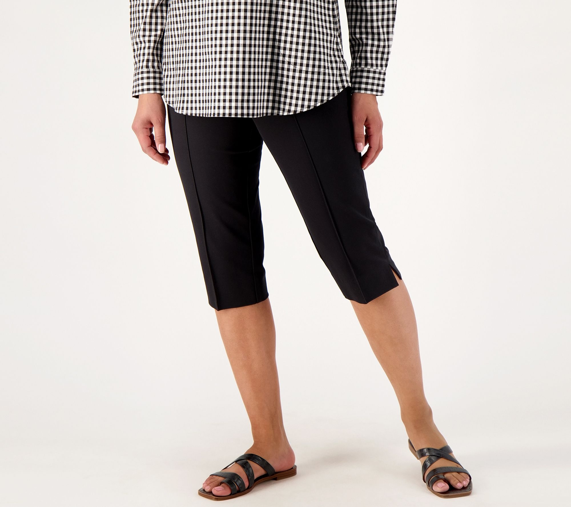 "As Is" Isaac Mizrahi Live Regular 24/7 Stretch Pedal Pusher Pants