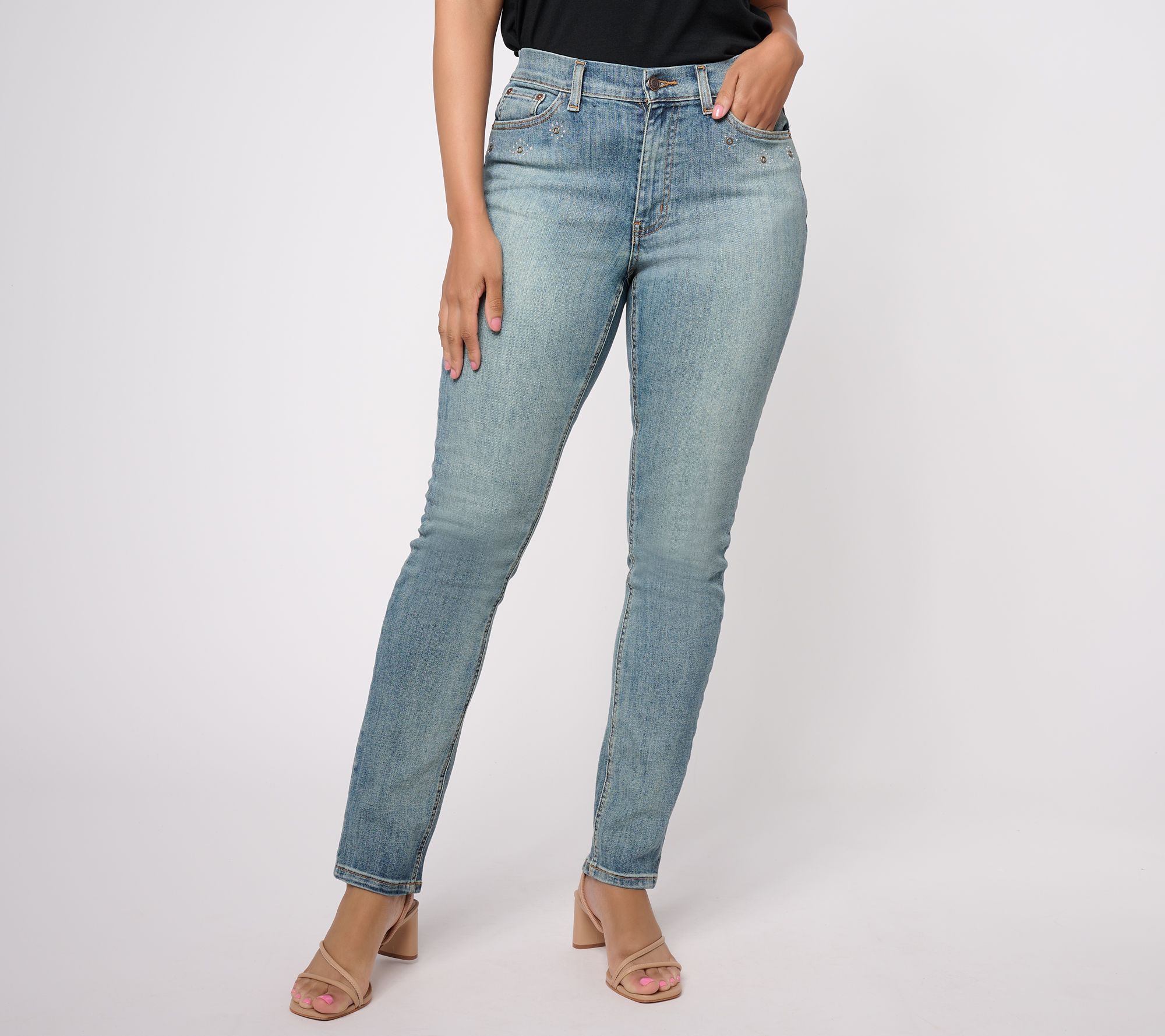 Qvc denim and clearance company distressed jeans