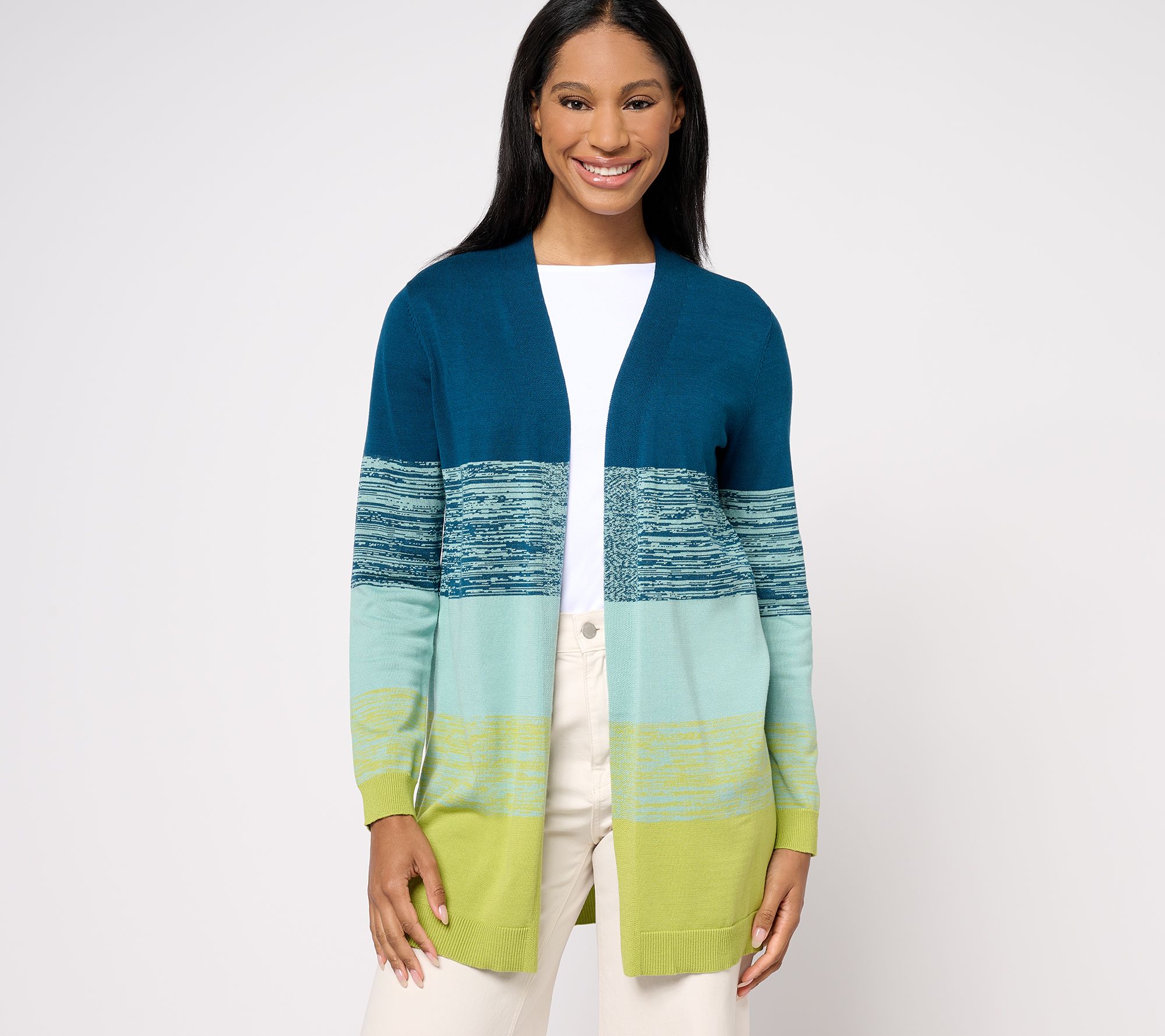 "As Is" Belle by Kim Gravel Space Dye Colorblock Cardigan
