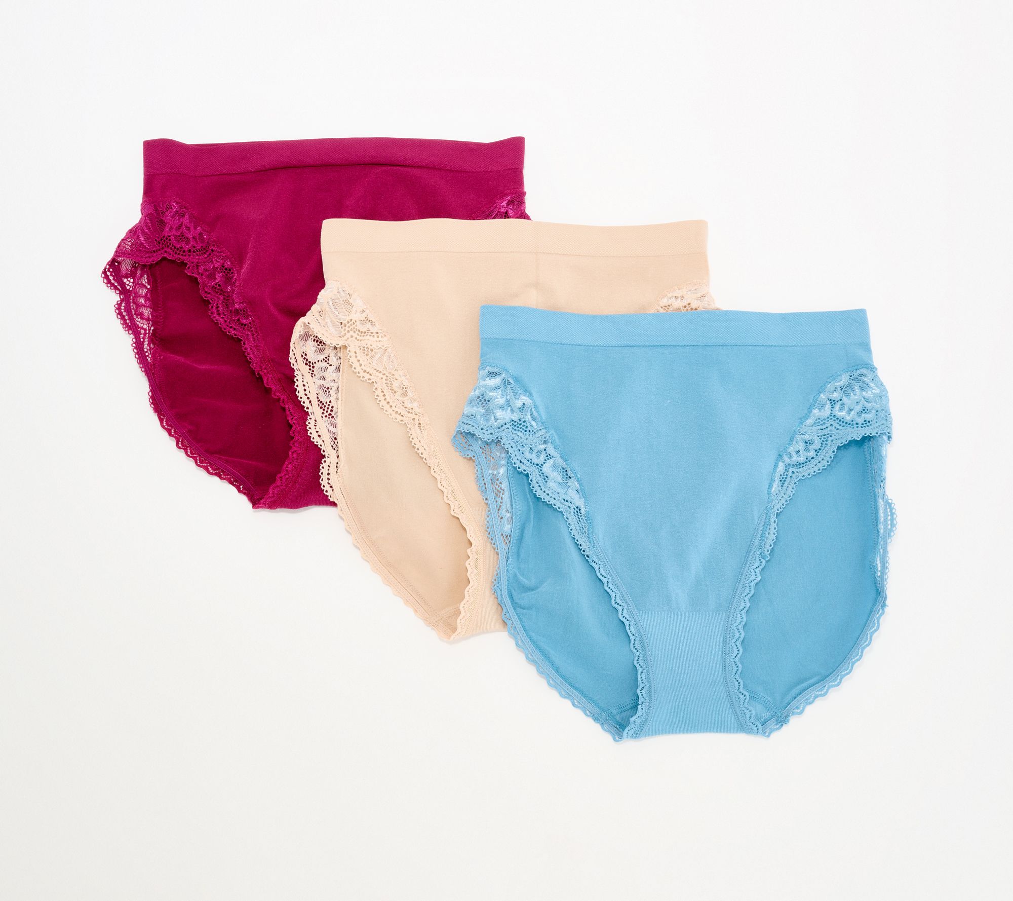 Breezies Natural Curves Lace Hi-Cut Panties Set of 3
