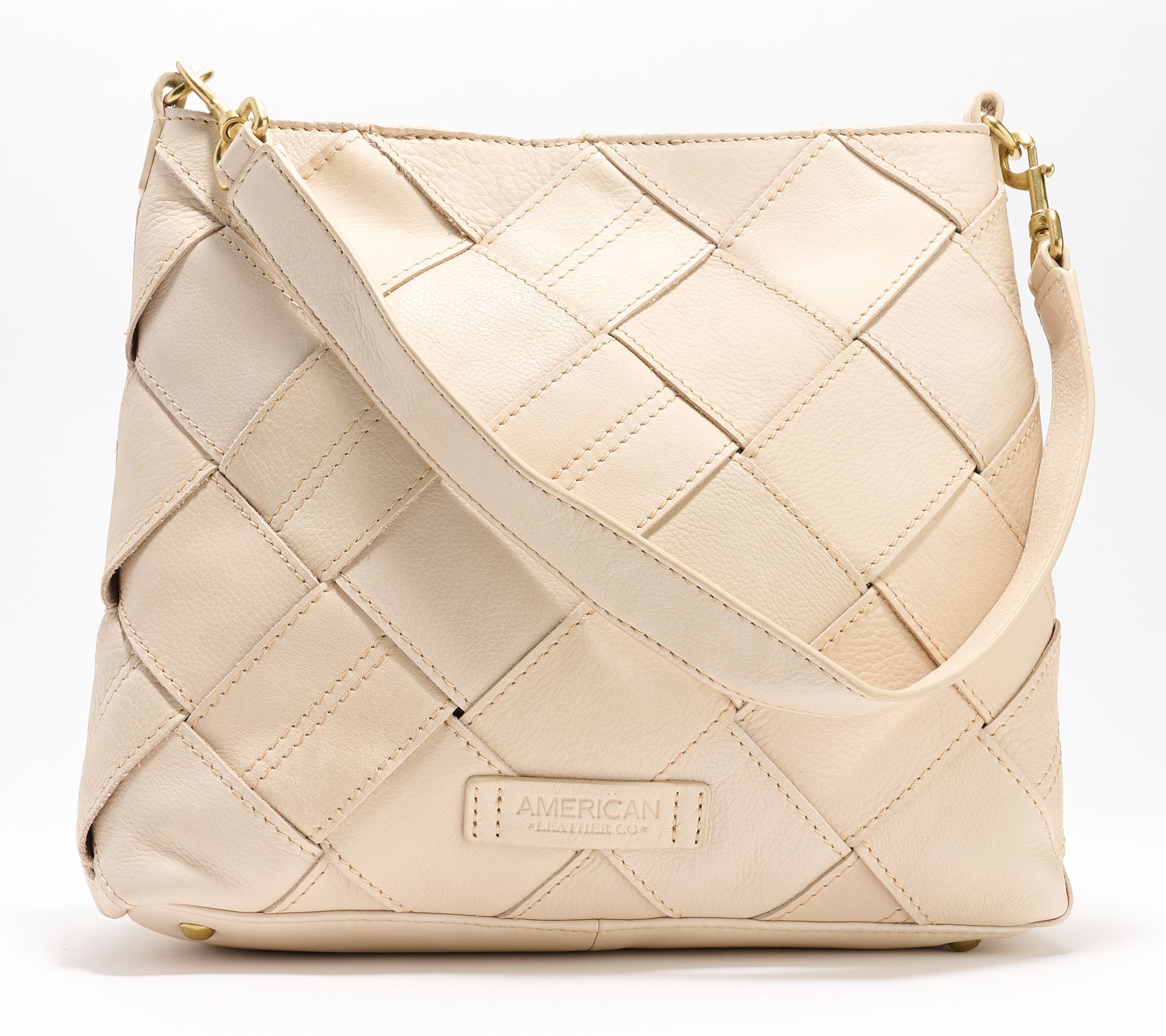 American Leather Co. Mercer Woven Leather Top Zip Hobo