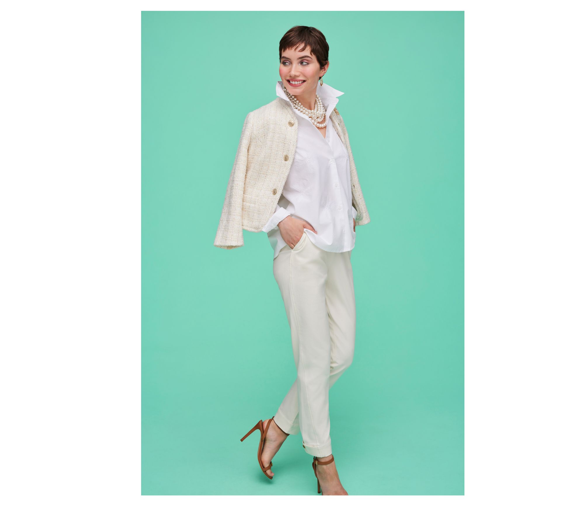 TODAYFUL【美品】MixCrochetlacePants Isaac Mizrahi Live! Regular Stretch Woven Crepe Wide Leg