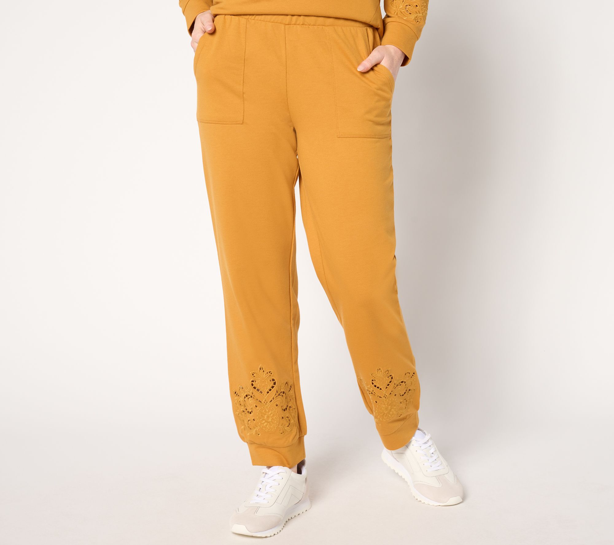 LOGO Life by Lori Goldstein Regular French Terry Jogger w/ Eyelet