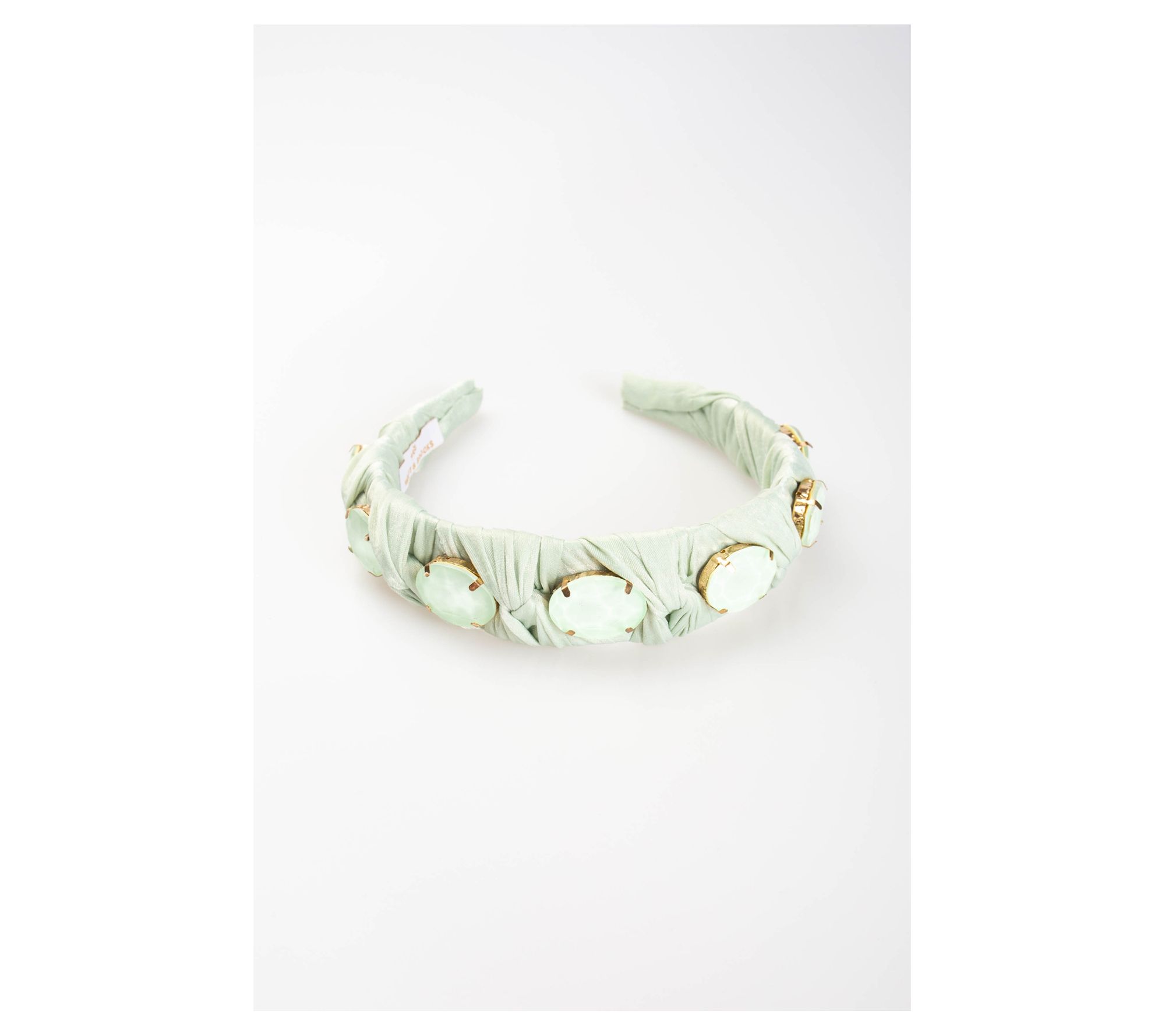 Violet & Brooks Matte Satin Wrapped Headbandwith Crystals