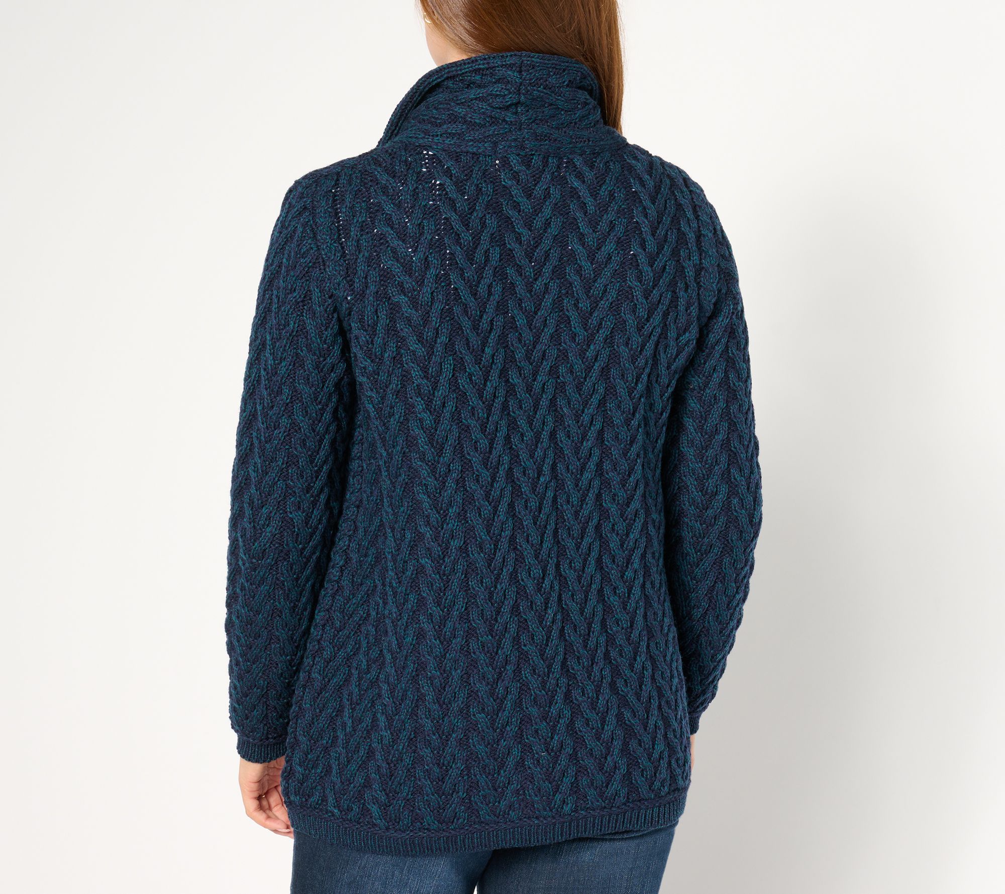 Aran Cardigan Qvc Aran Craft Aran Crafts Merino Wool Open Front