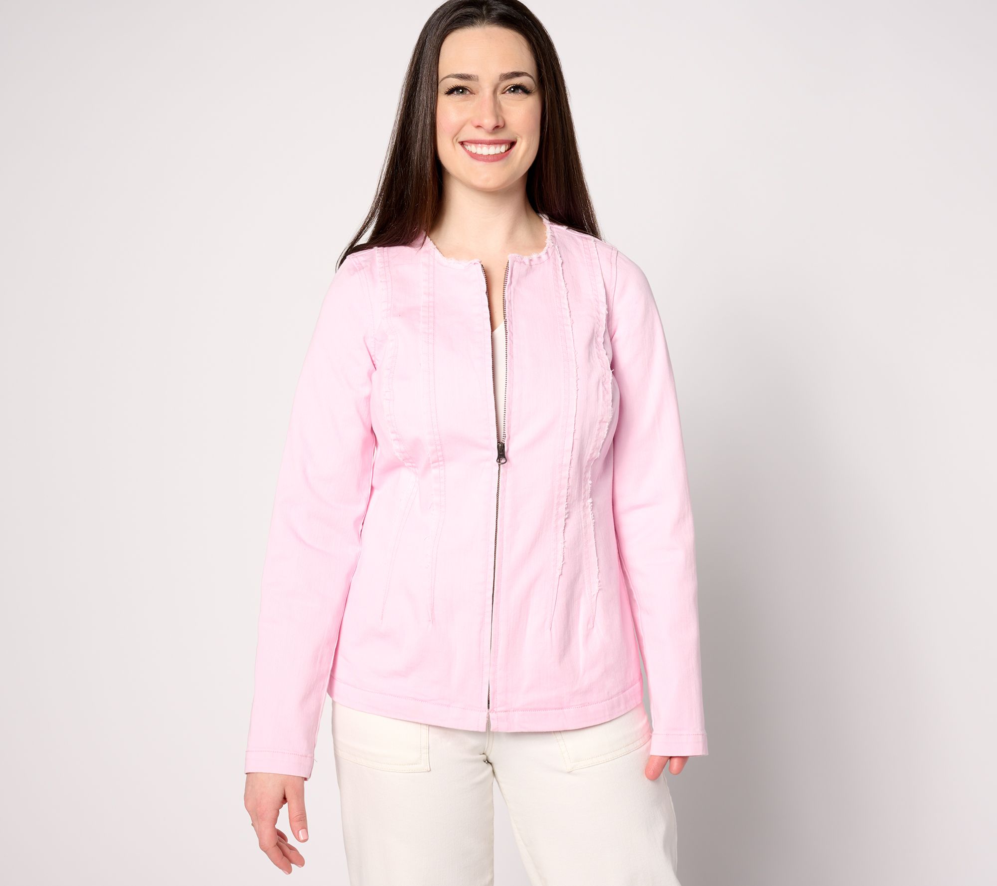 "As Is" LOGO by Lori Goldstein Zip Front Jacket with Seaming