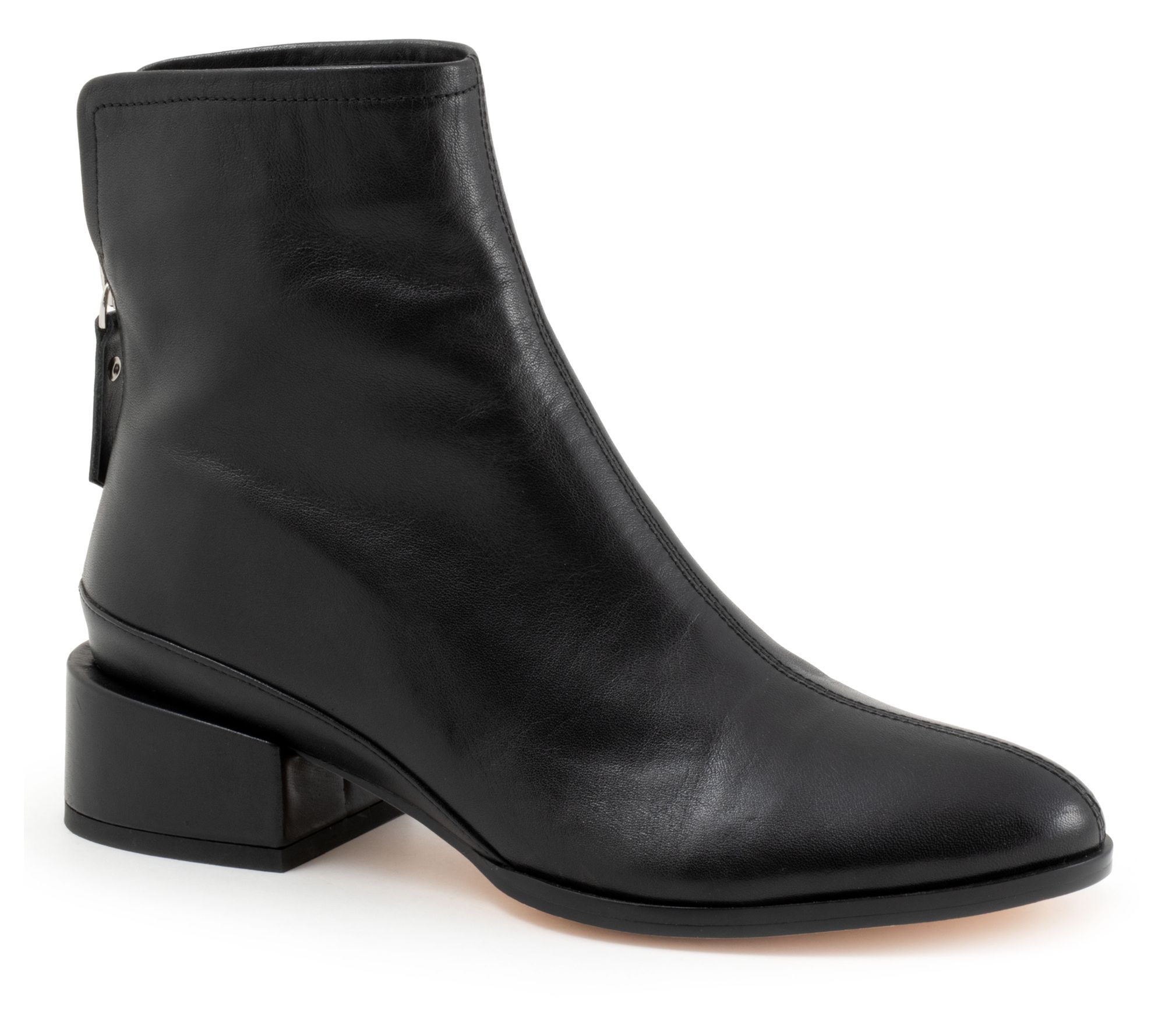 EOS Cast Leather Offset Block Heel Boot