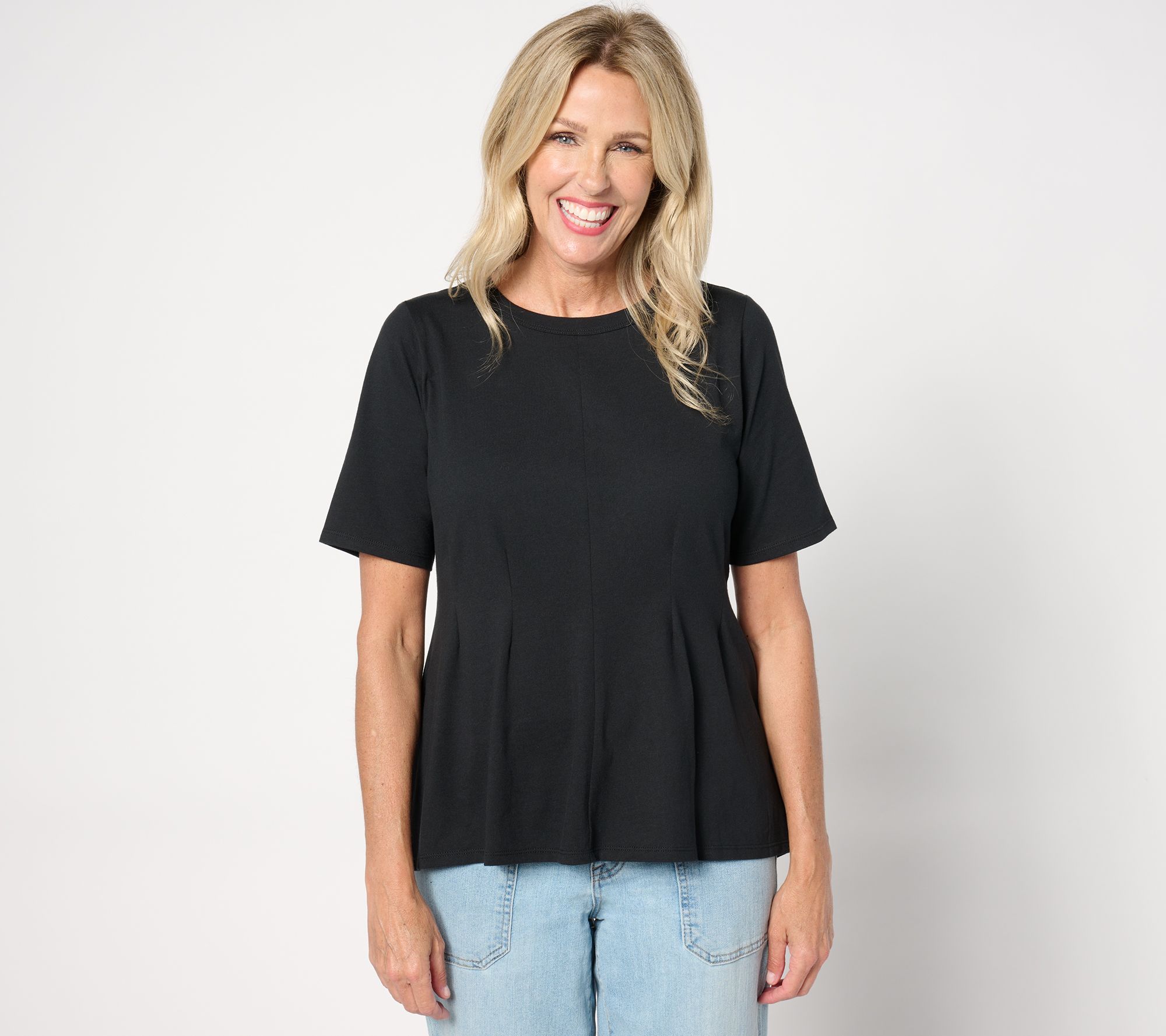 "As Is" Peace Love World Cinched Waist Hi/Low Short Sleeve Top