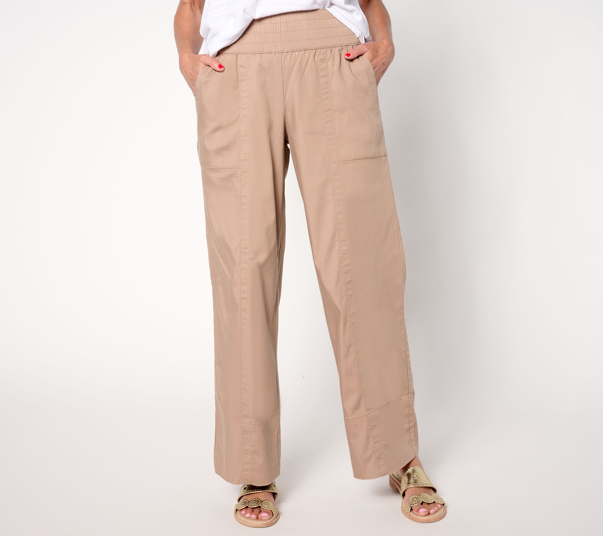 "As Is" AnyBody Regular Drapey Denim Full Length Pull On Pants