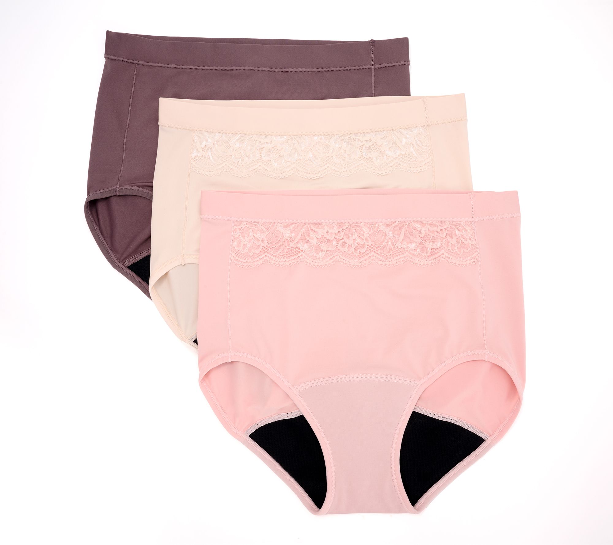 Breezies Natural Curve Leak Proof Full Brief Panty Set of 3