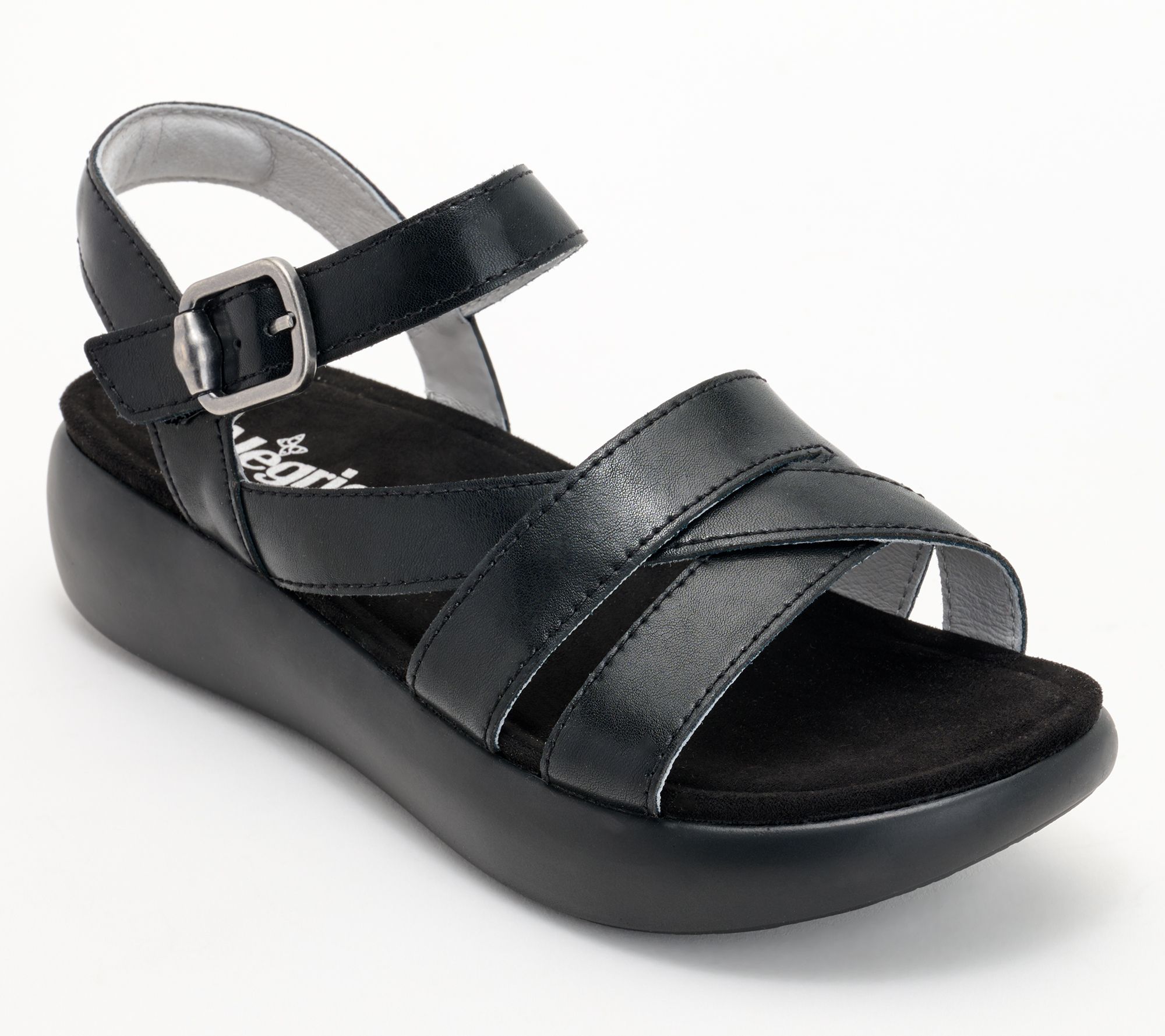 Alegria Leather Adjustable Sandals - Bianca