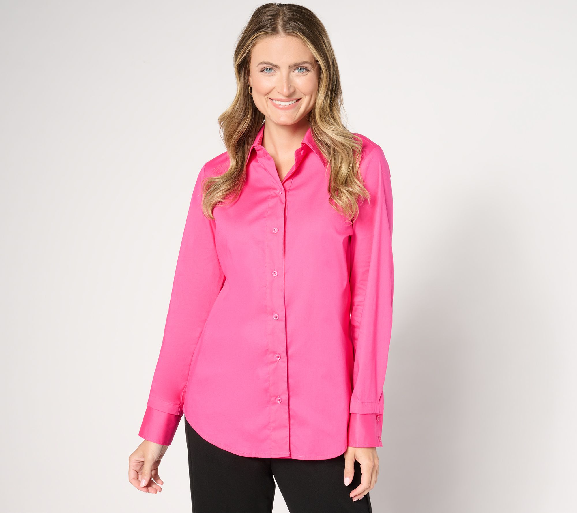 "As Is" by Stacy London Core Poplin Button Front Top