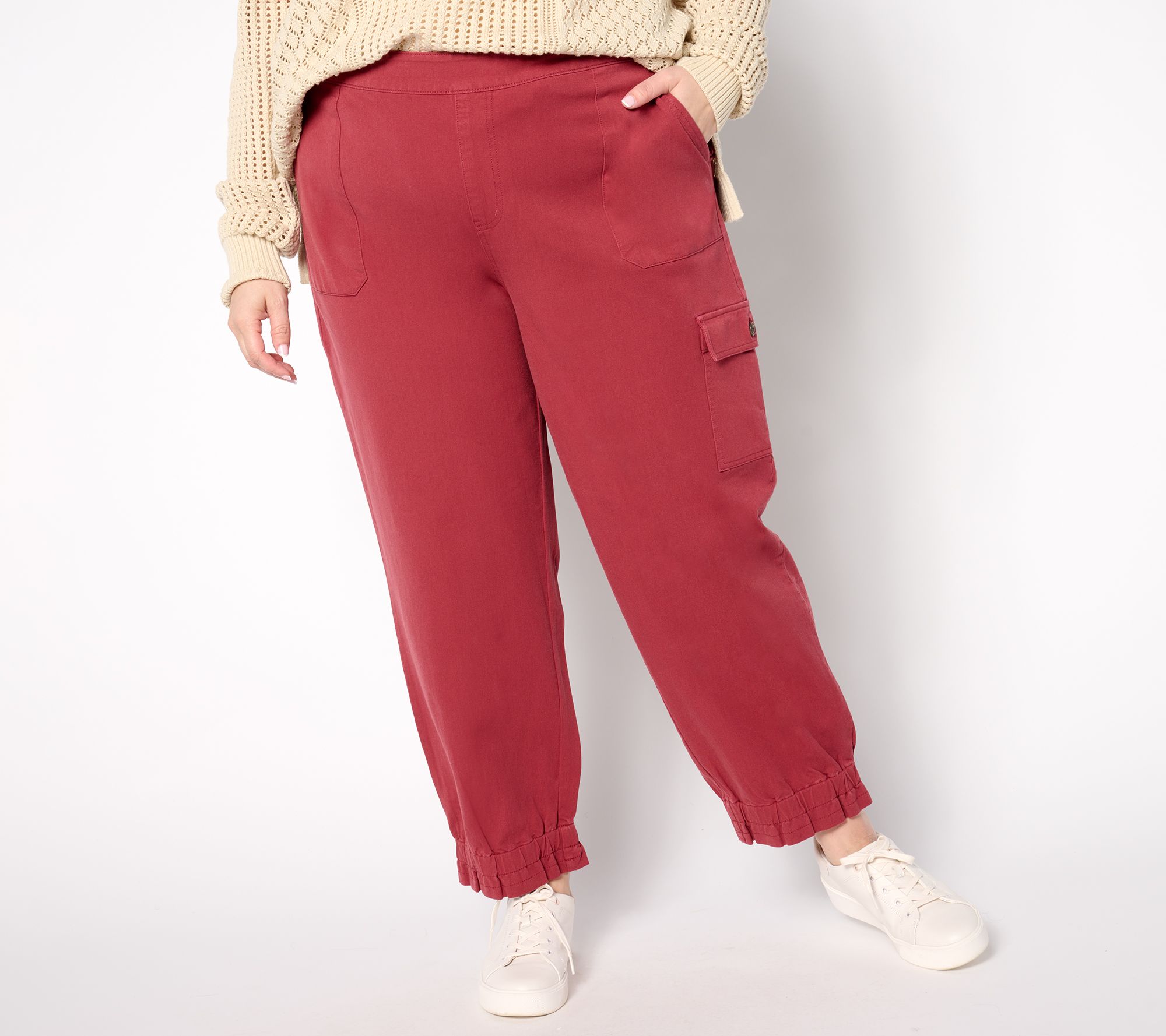 "As Is" AnyBody Tall All- Stretch Twill Cargo Ankle Pant
