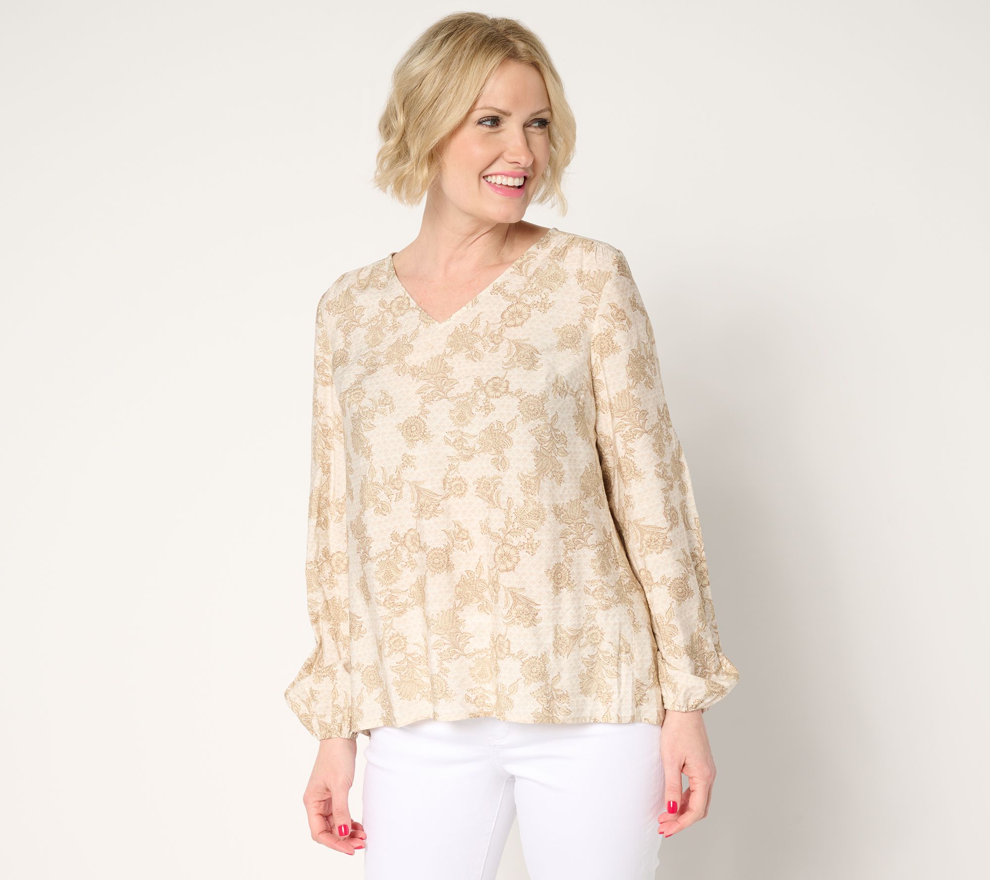 Peace Love World Boheme Printed Pleat Back Blouse