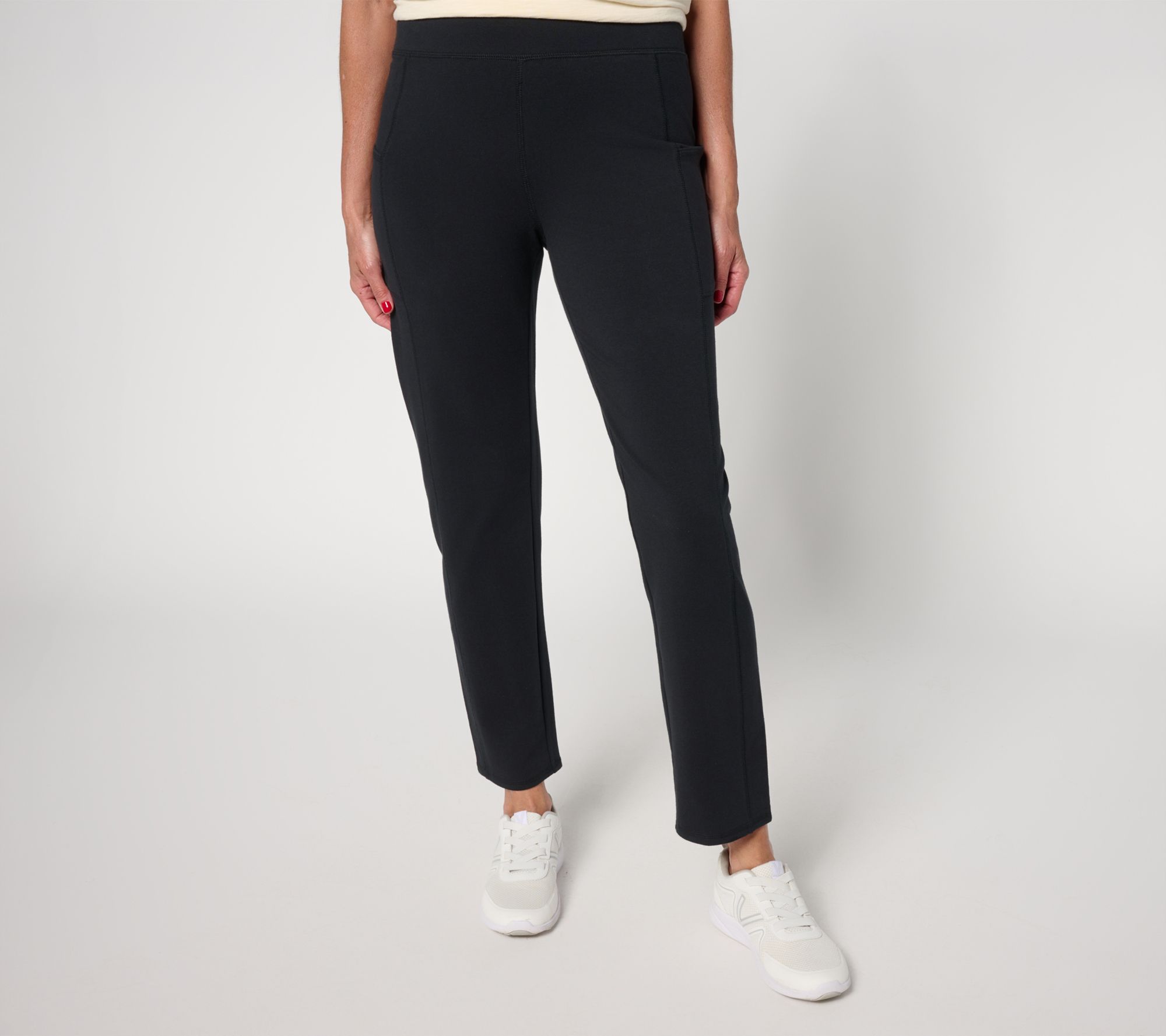 Denim & Co. Active Petite Duo Stretch Slim Straight Ankle Pant