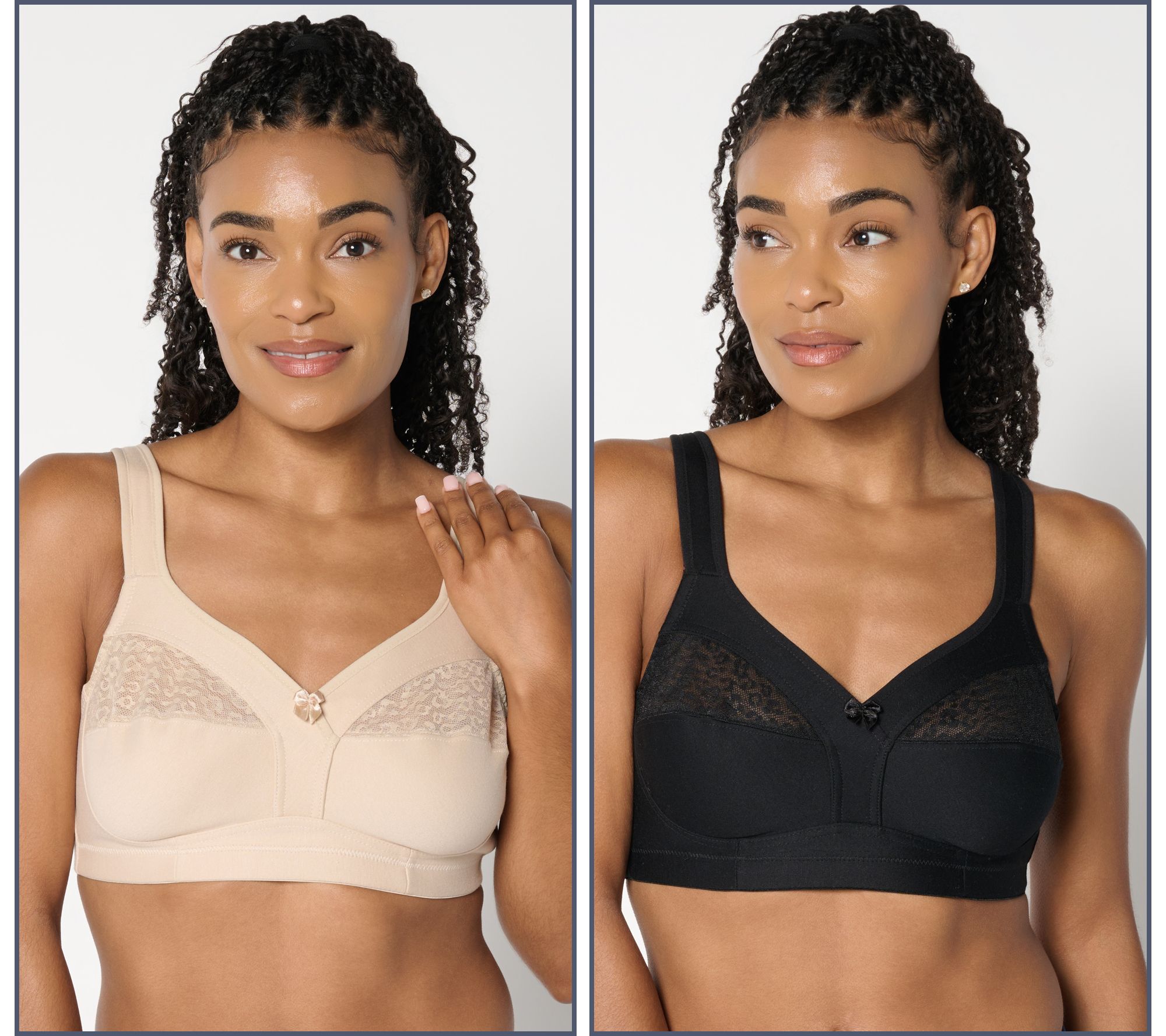 Breezies Soft Cup Cotton Bra Set of 2 - QVC.com