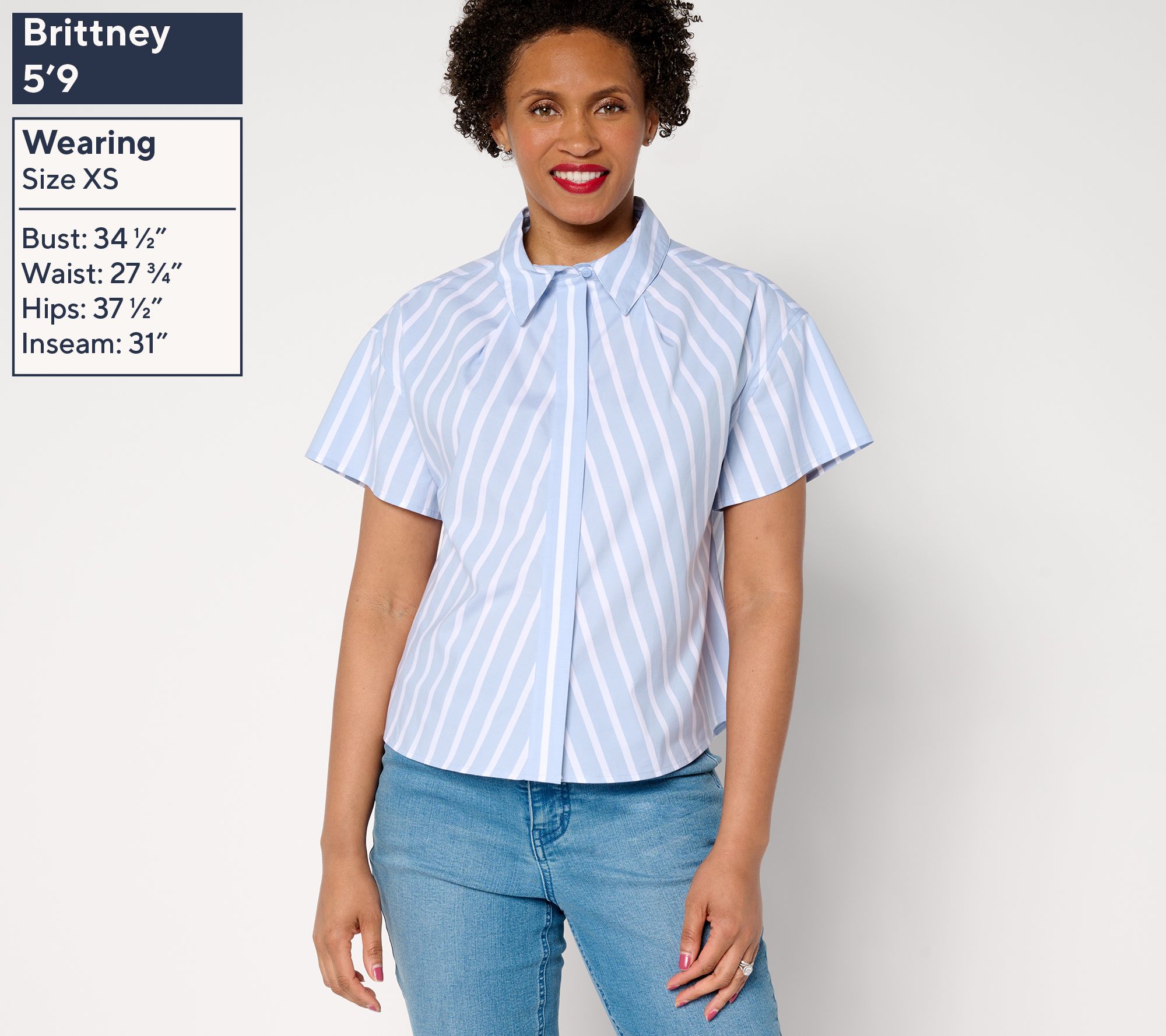 AnyBody Pleated Neckline Collared Woven Shirt - QVC.com