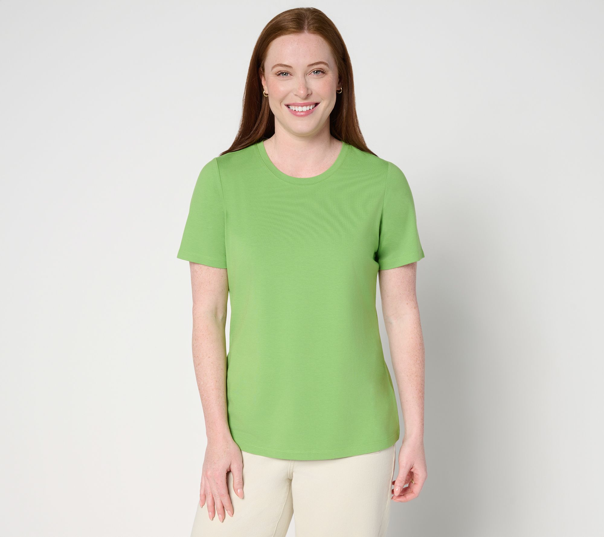 Denim & Co. Essentials Cool to the Touch Cotton Modal Round Neck Top