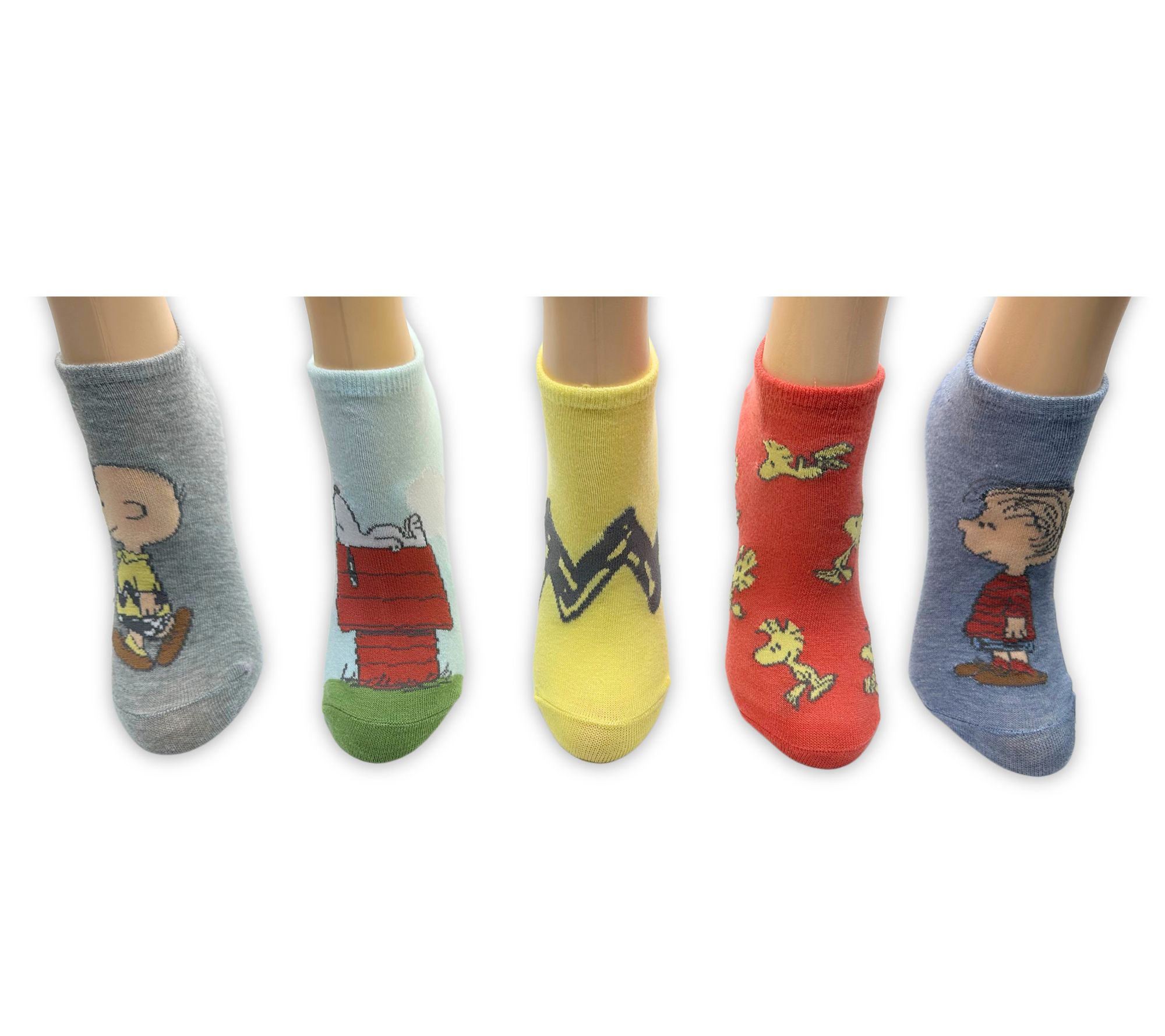 Peanuts Ladies' Set of 5 No-Show Character SockSet