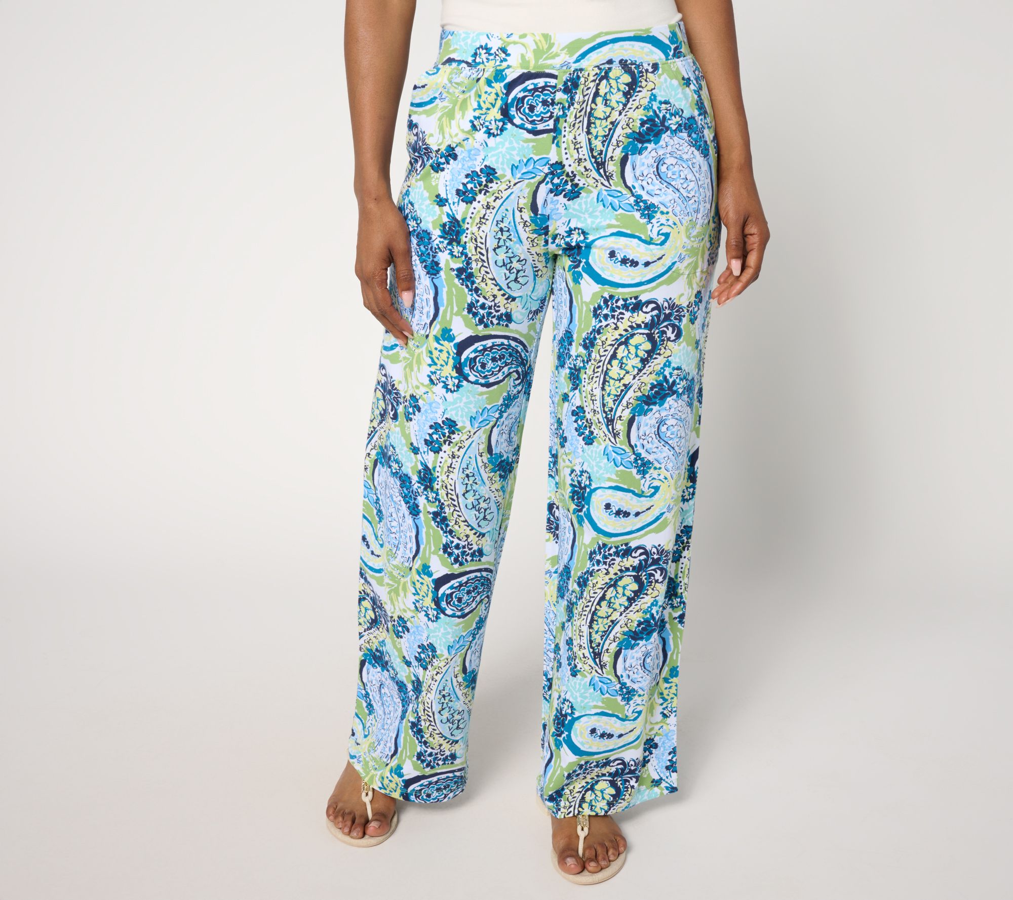 Denim & Co. Beach Jersey Petite Wide Leg Pant - New Colors