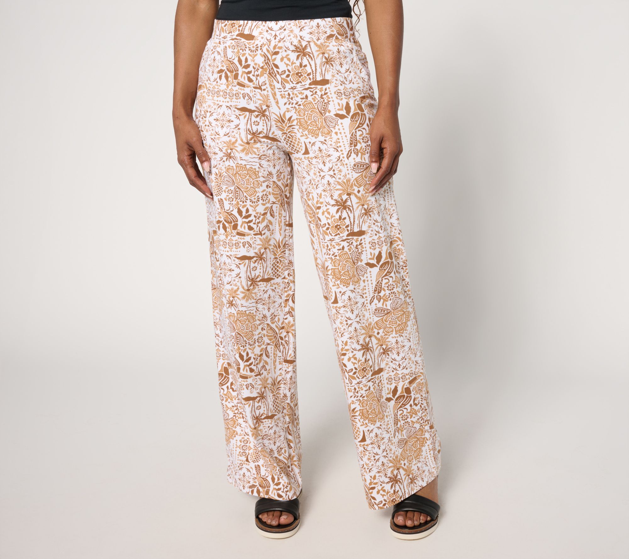 Denim & Co. Beach Jersey Petite Wide Leg Pant - New Colors