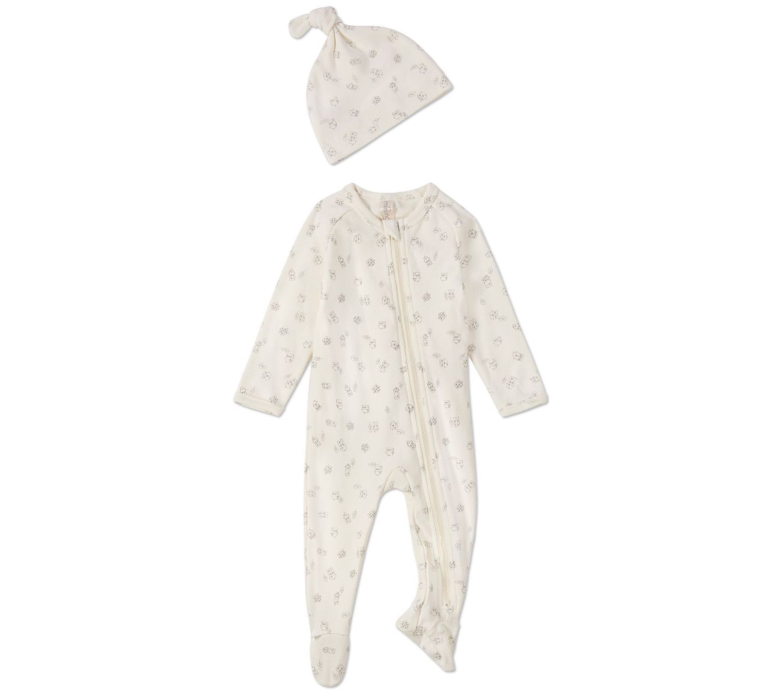MiniMoi Baby Love is Home Stretch Cotton FootieSet