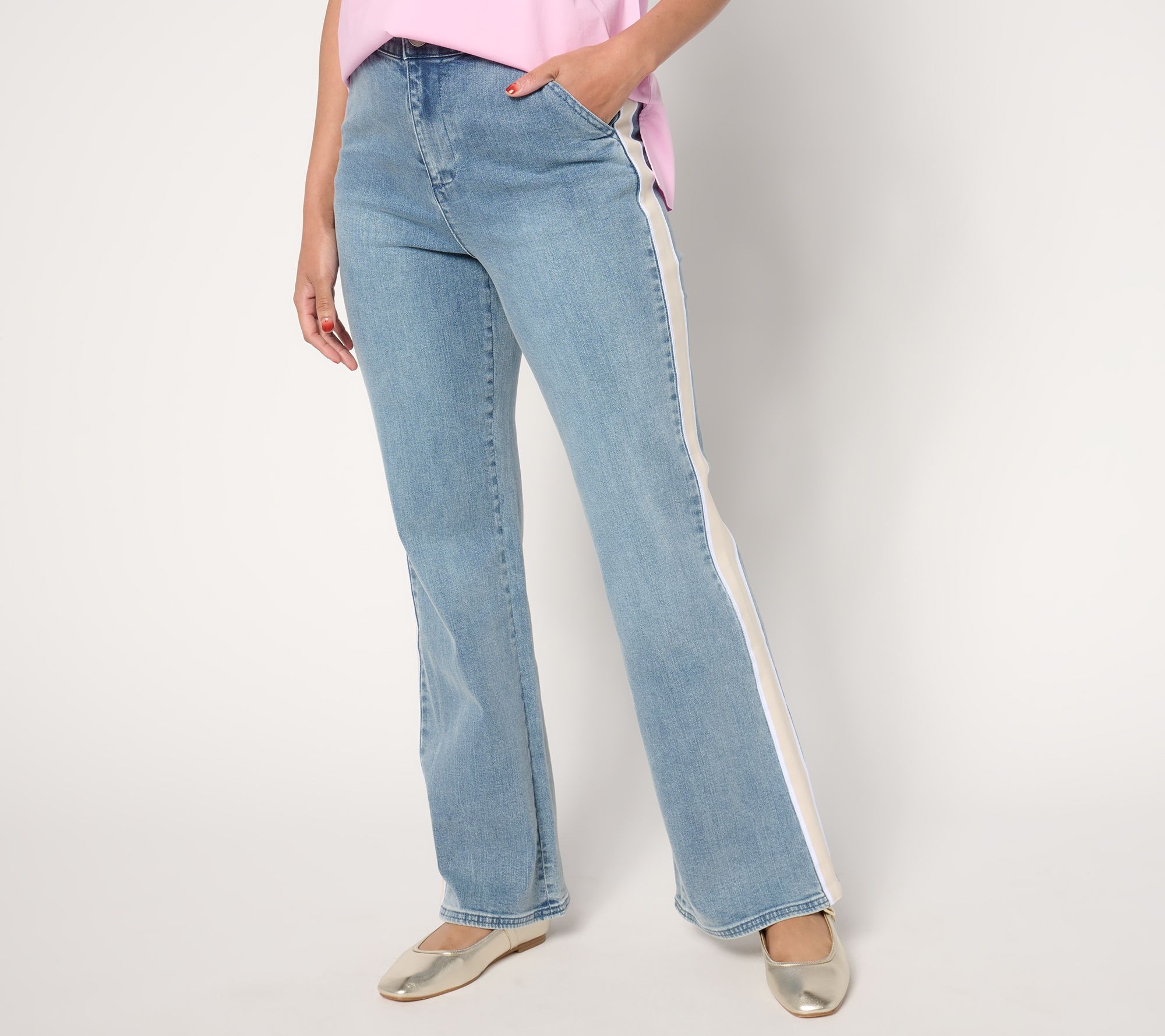 "As Is" Studio Park x Amy Stran Petite Side Stripe Flare Jean
