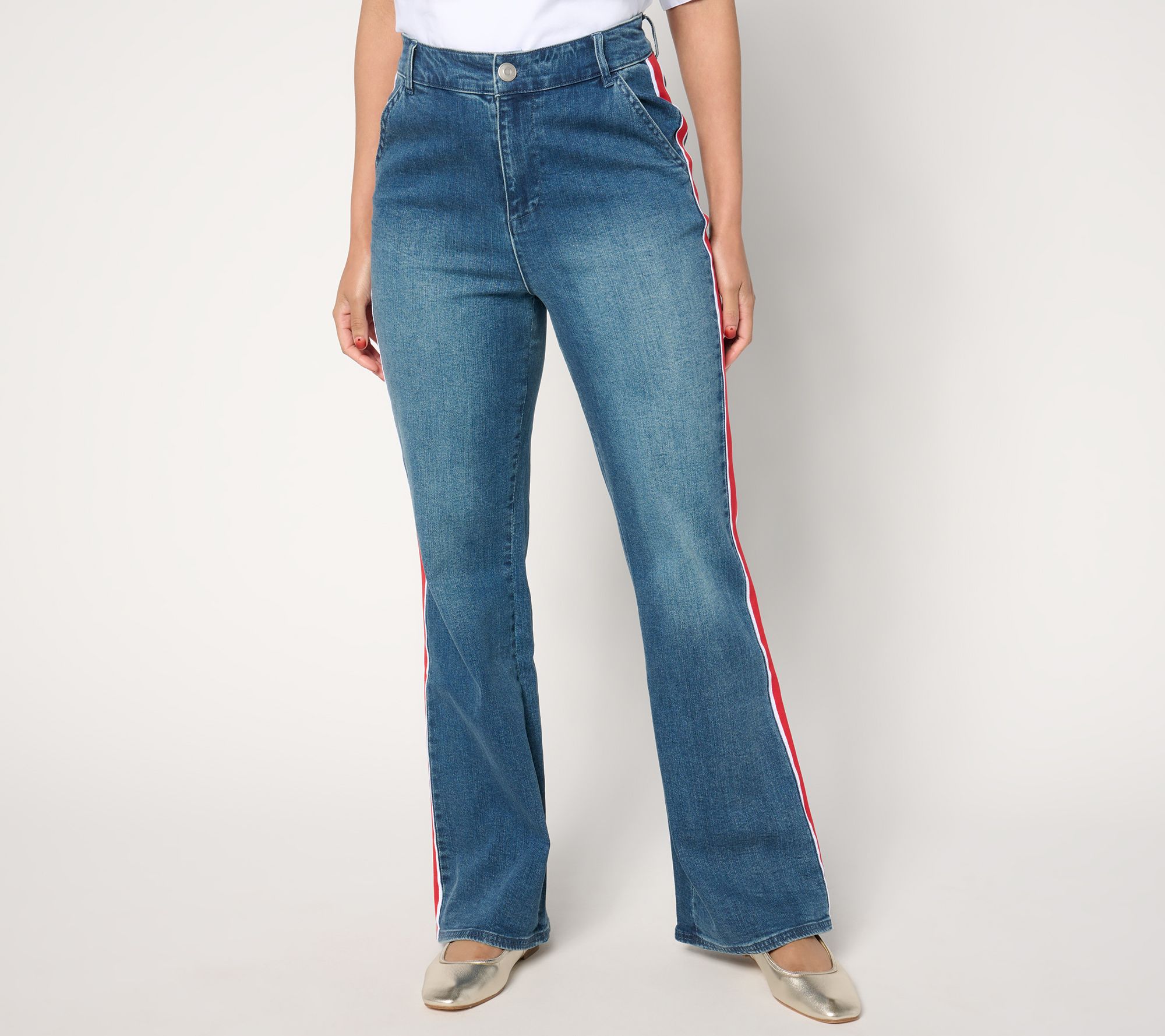 "As Is" Studio Park x Amy Stran Petite Side Stripe Flare Jean