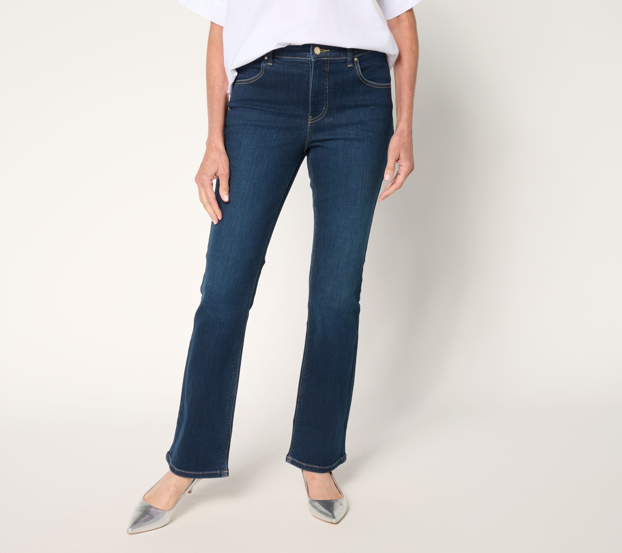 Women with Control Conrour Curves Petite Indigo Jeans