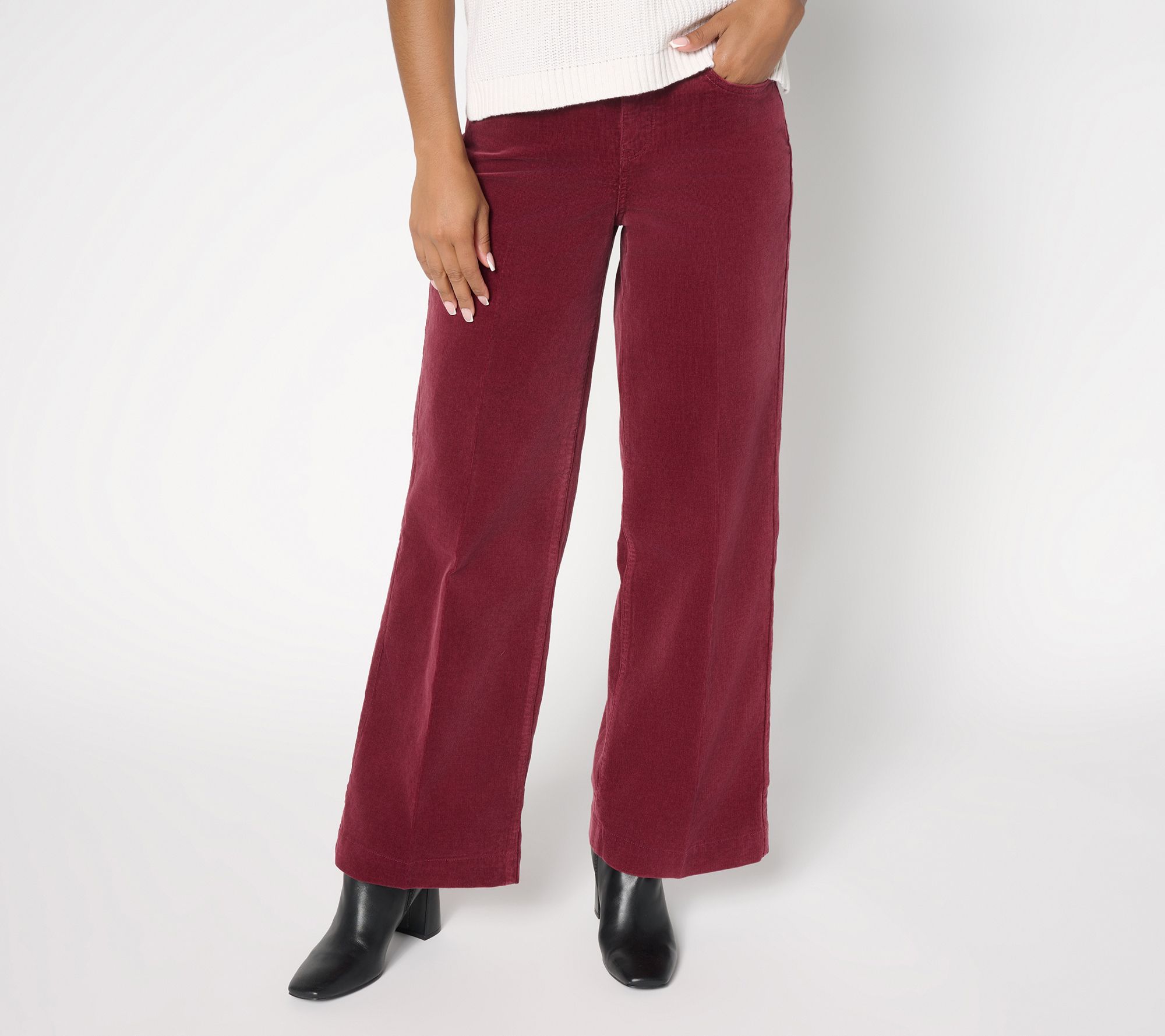 NYDJ Teresa Petite Wide-Leg Corduroy Pants