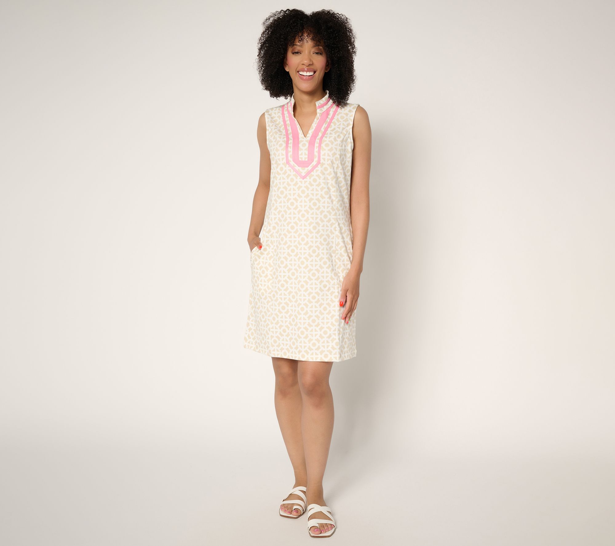 "As Is" Belle Body by Kim Gravel Regular Geo Athletic Jersey Dress