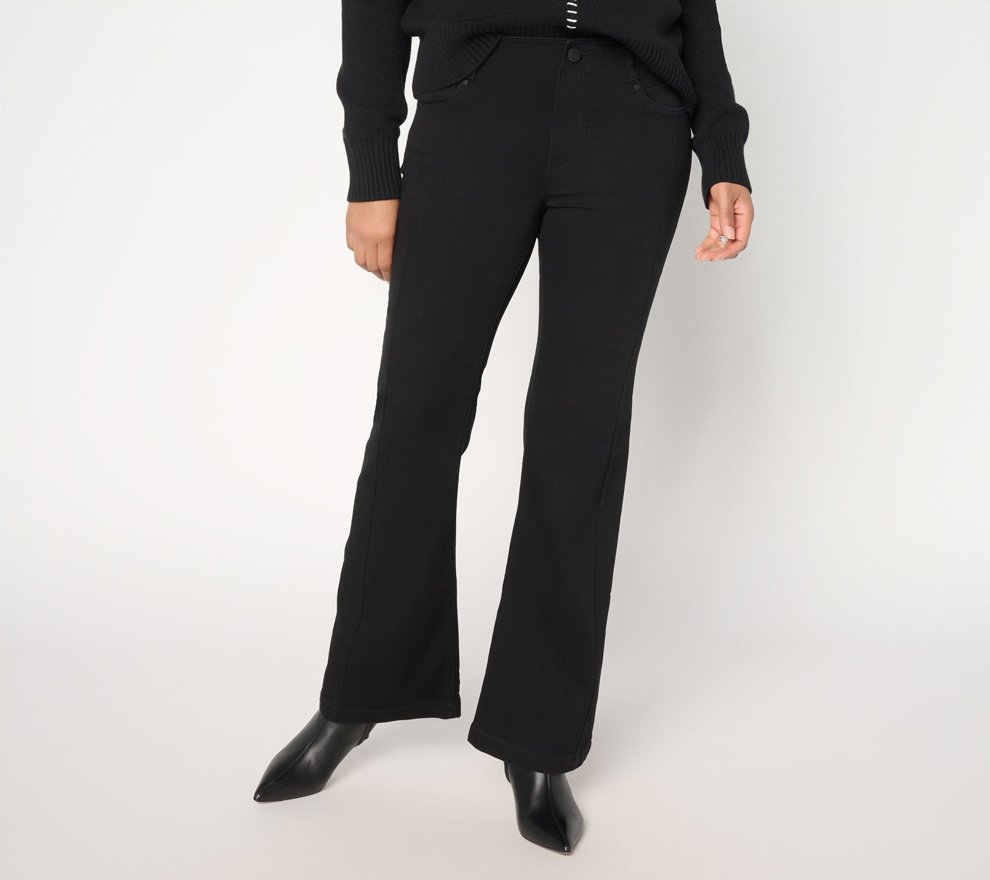 Liverpool Los Angeles Gia Glider Pull-On Seamed Jeans-Blk Rinse